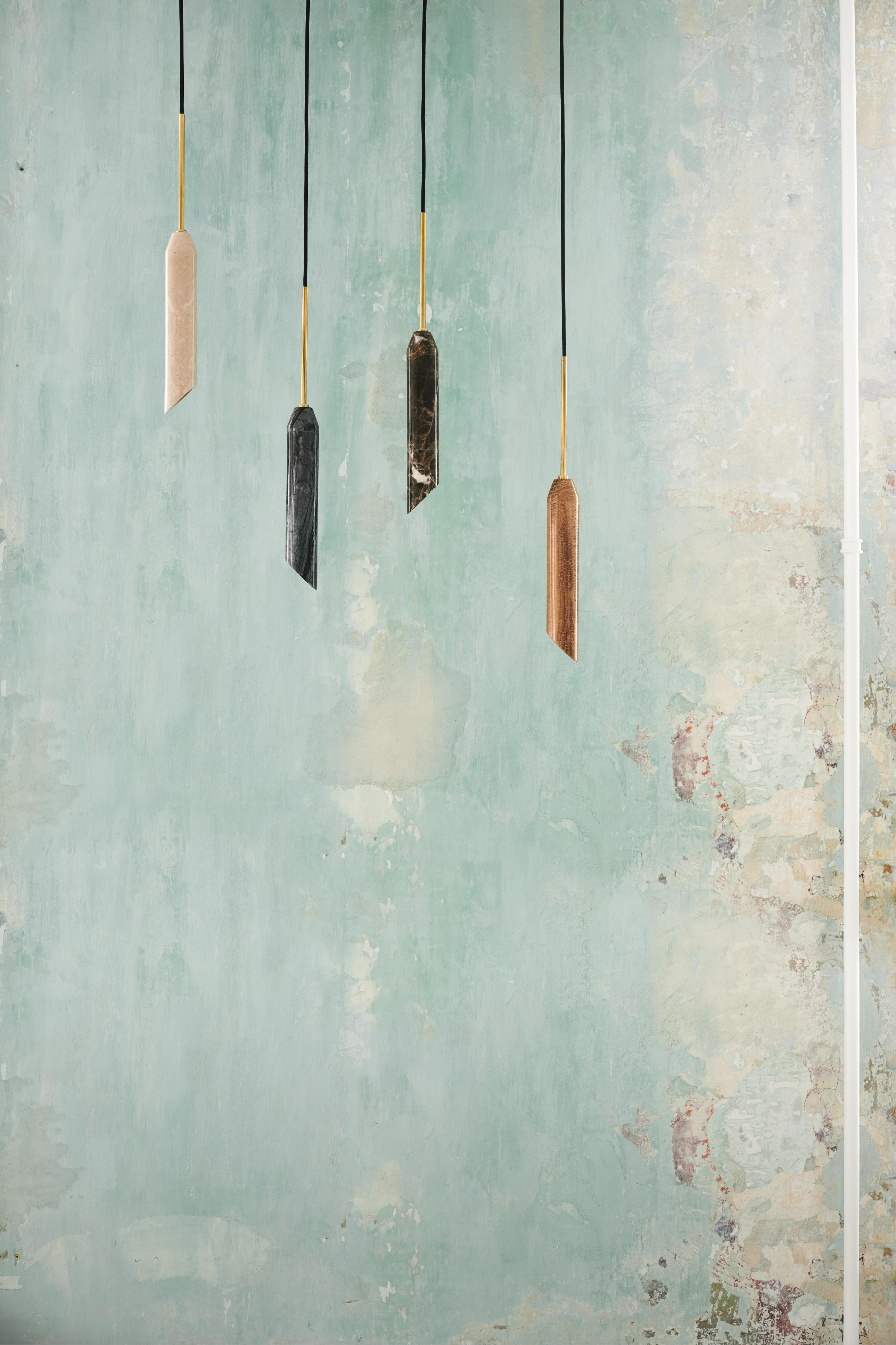 Pendant lamp MARBLE ART black marble