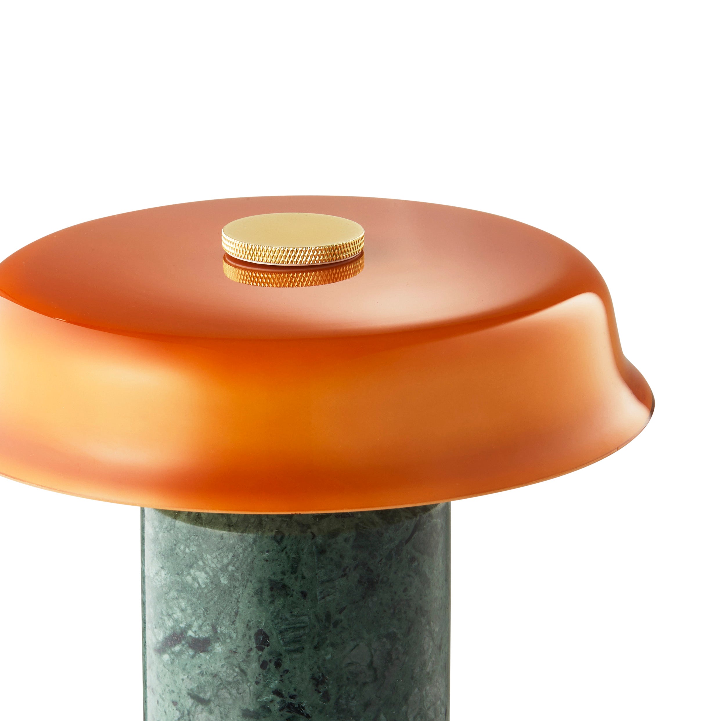 Portable lamp TRIP NO. 2 green marble with amber glass