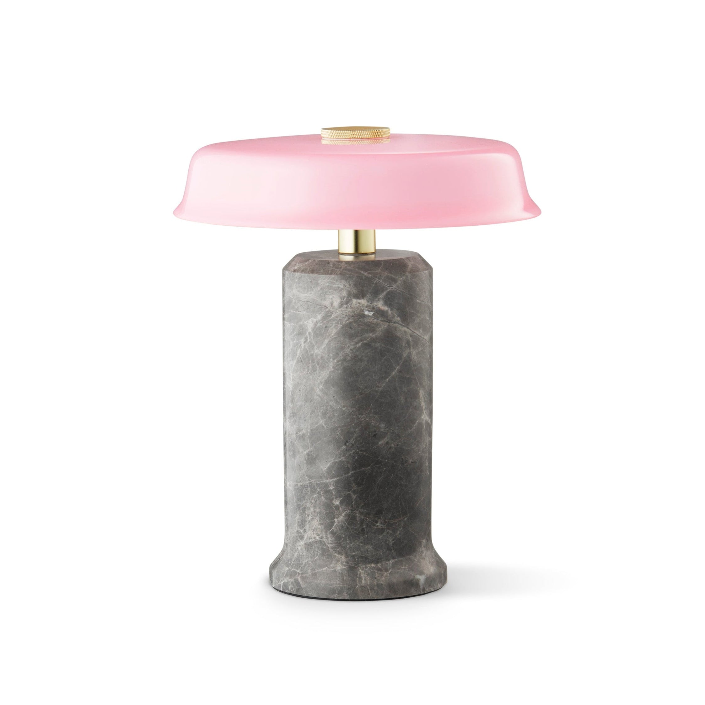 Portable lamp TRIP NO. 2 silver marble with pink glass