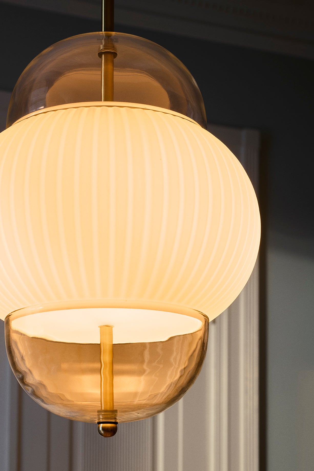 SHAHIN pendant lamp white with gold