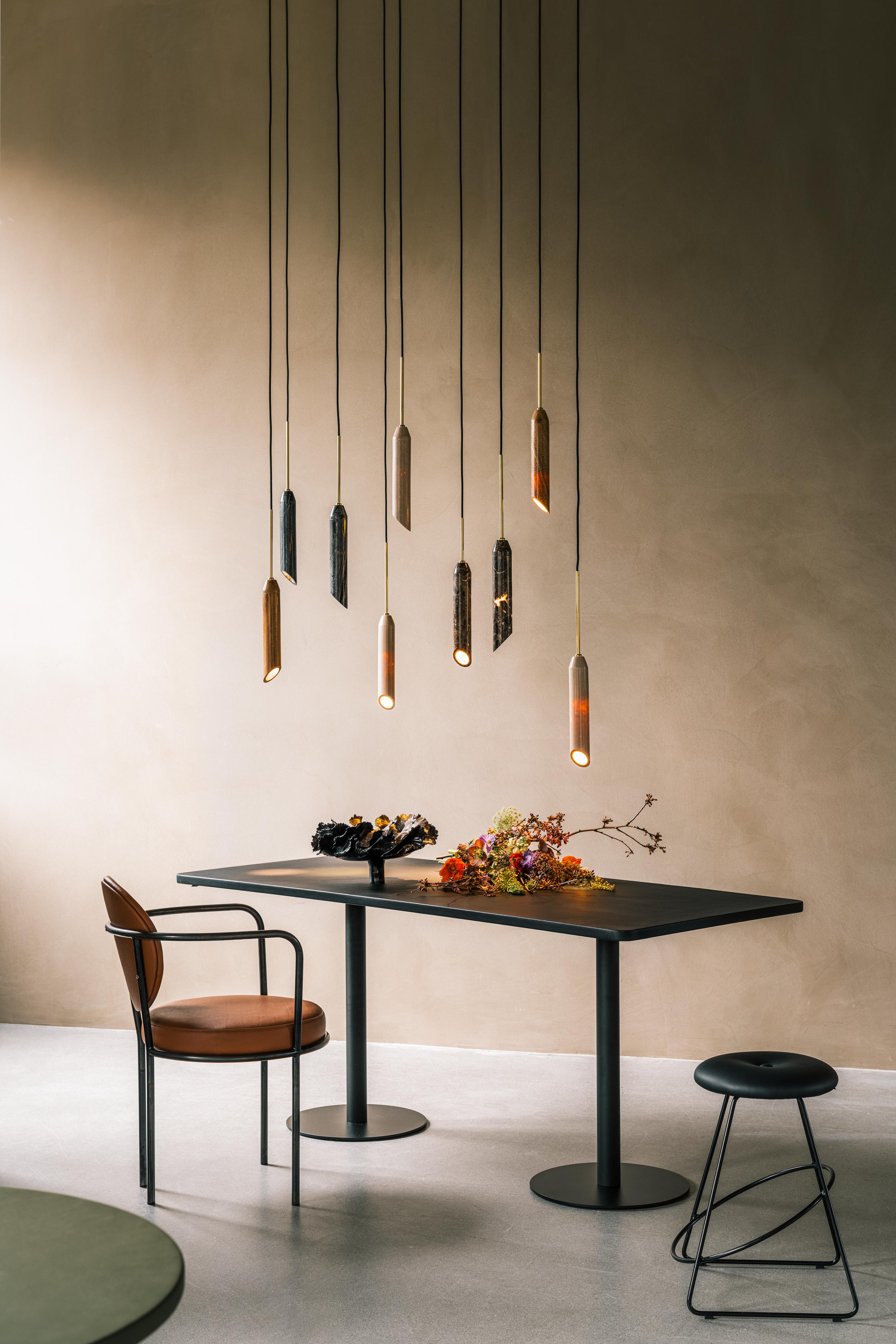 Pendant lamp MARBLE ART black marble