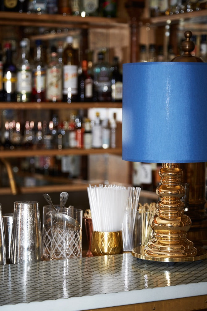 PUNK DELUXE Table Lamp Blue with Gold Base