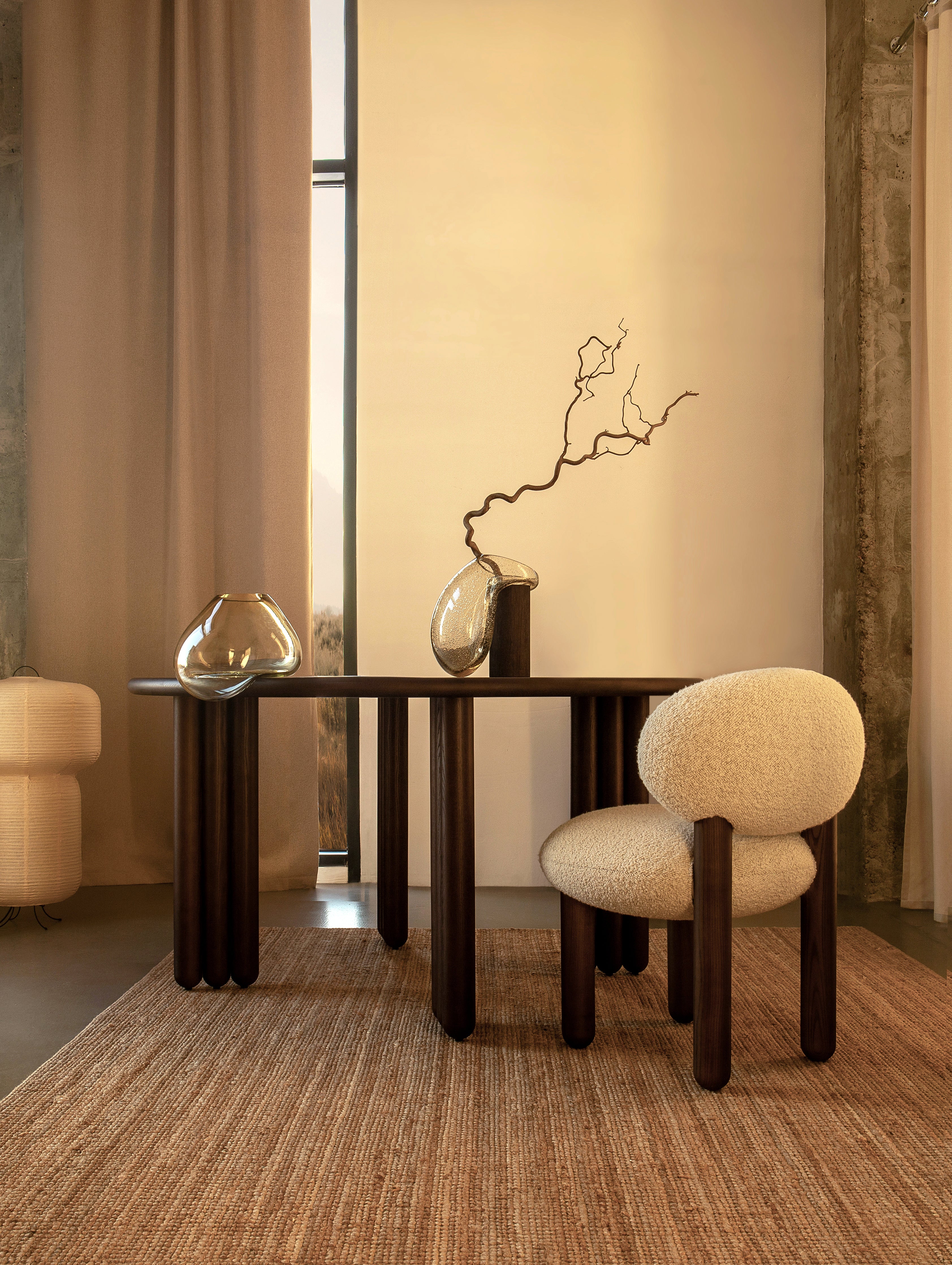 Round Table FLOCK natural ash wood