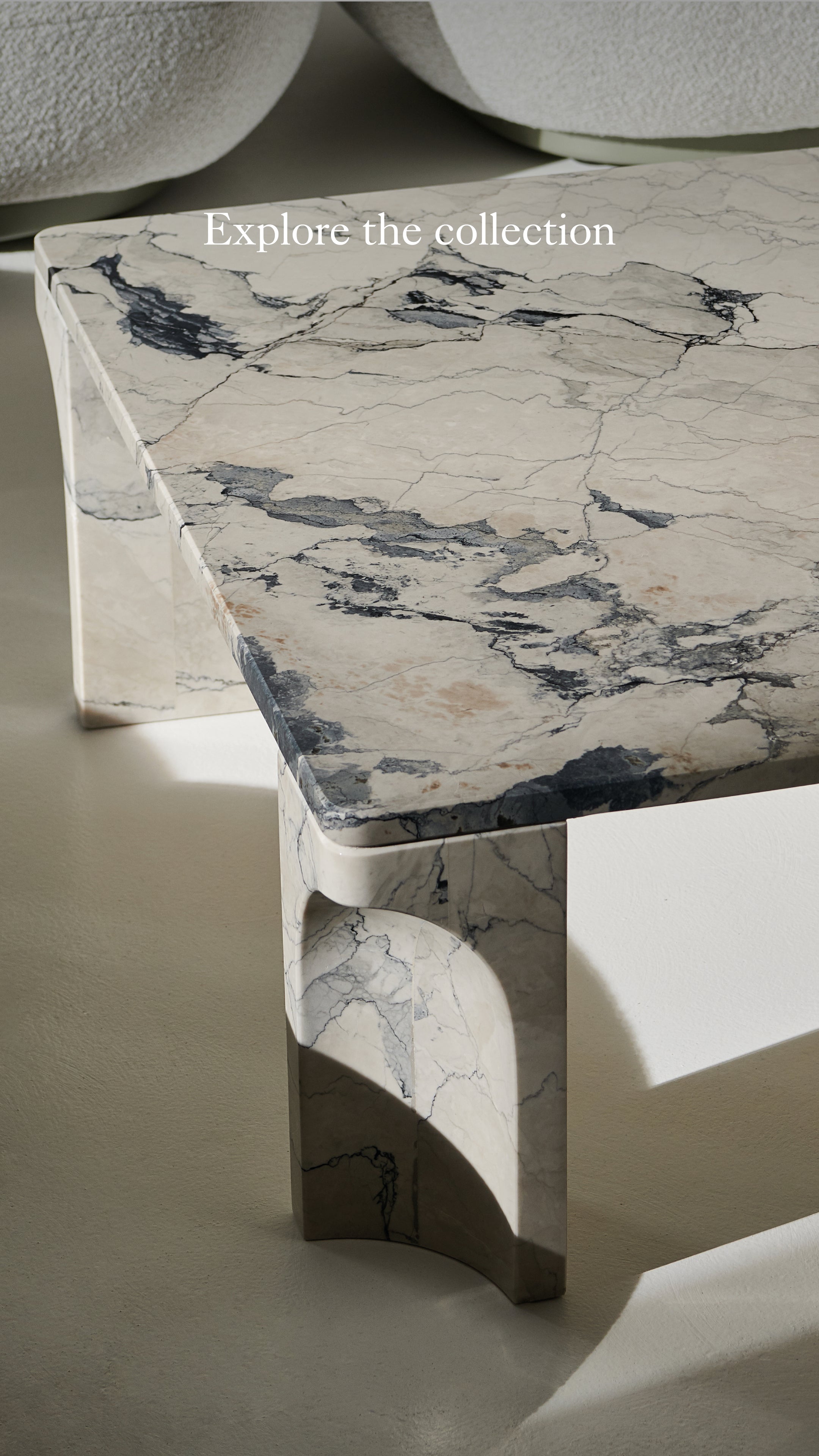 DORIC cream-gray ceramic coffee table