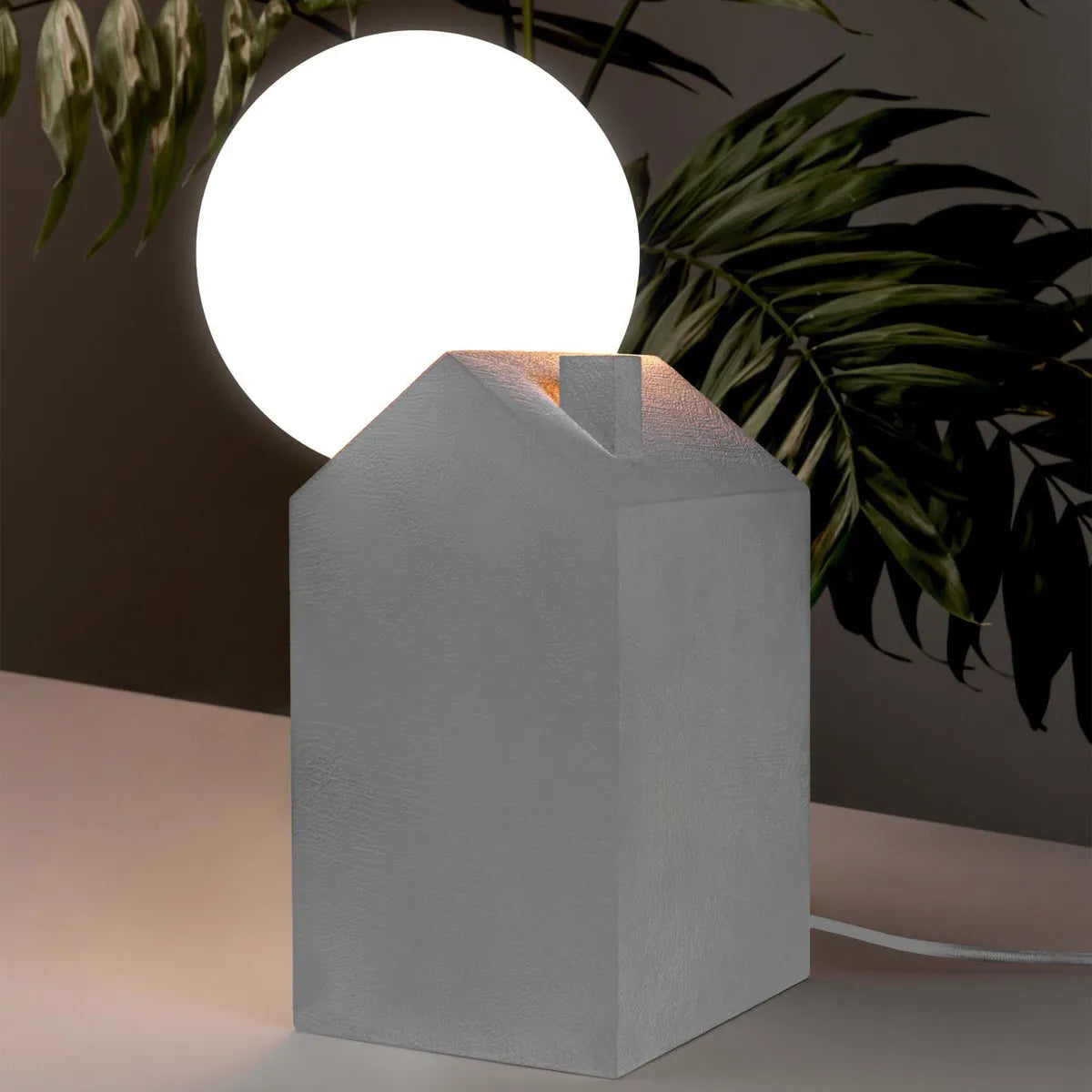 Dreamlike table lamp white concrete