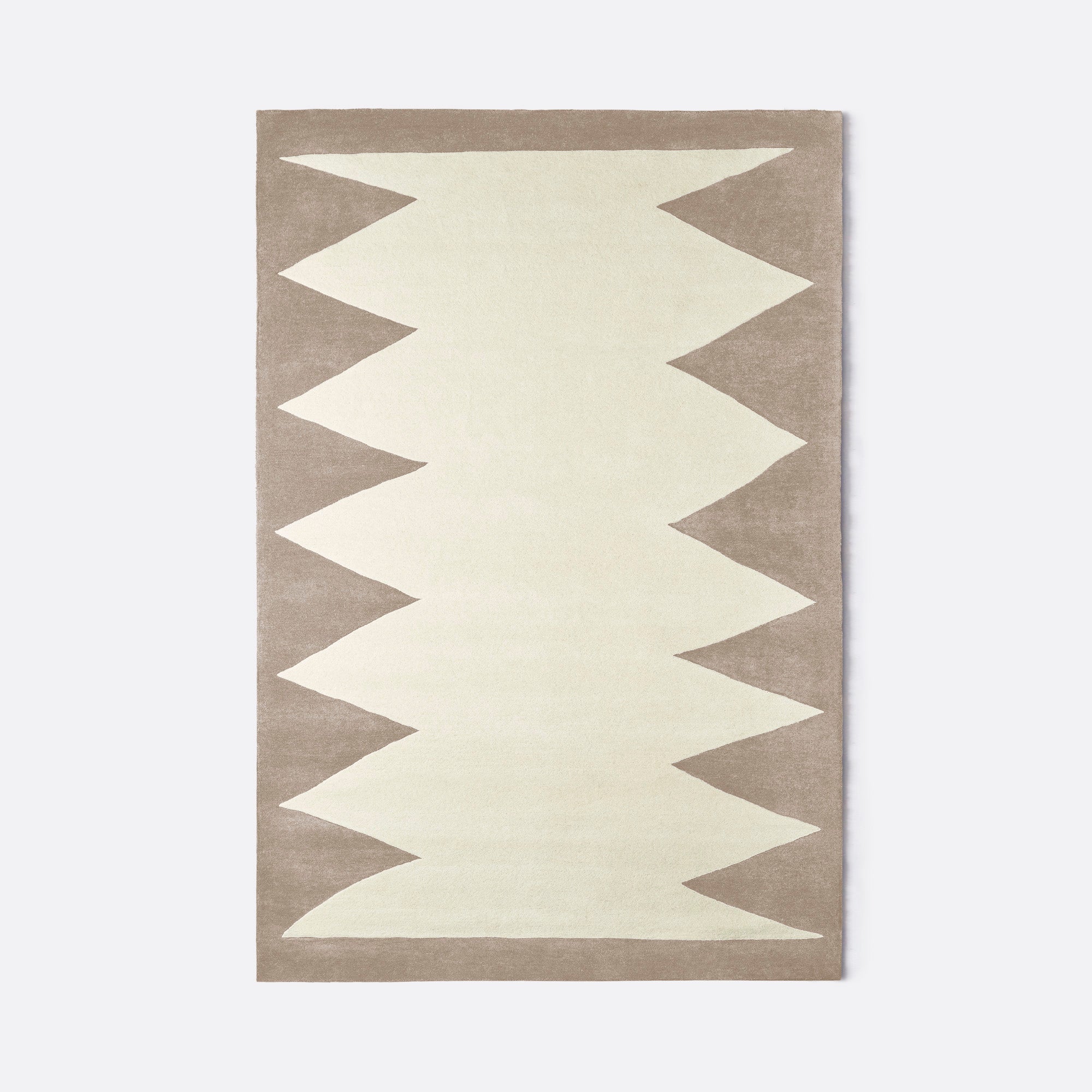 Beige ZIG ZAG rug with cream