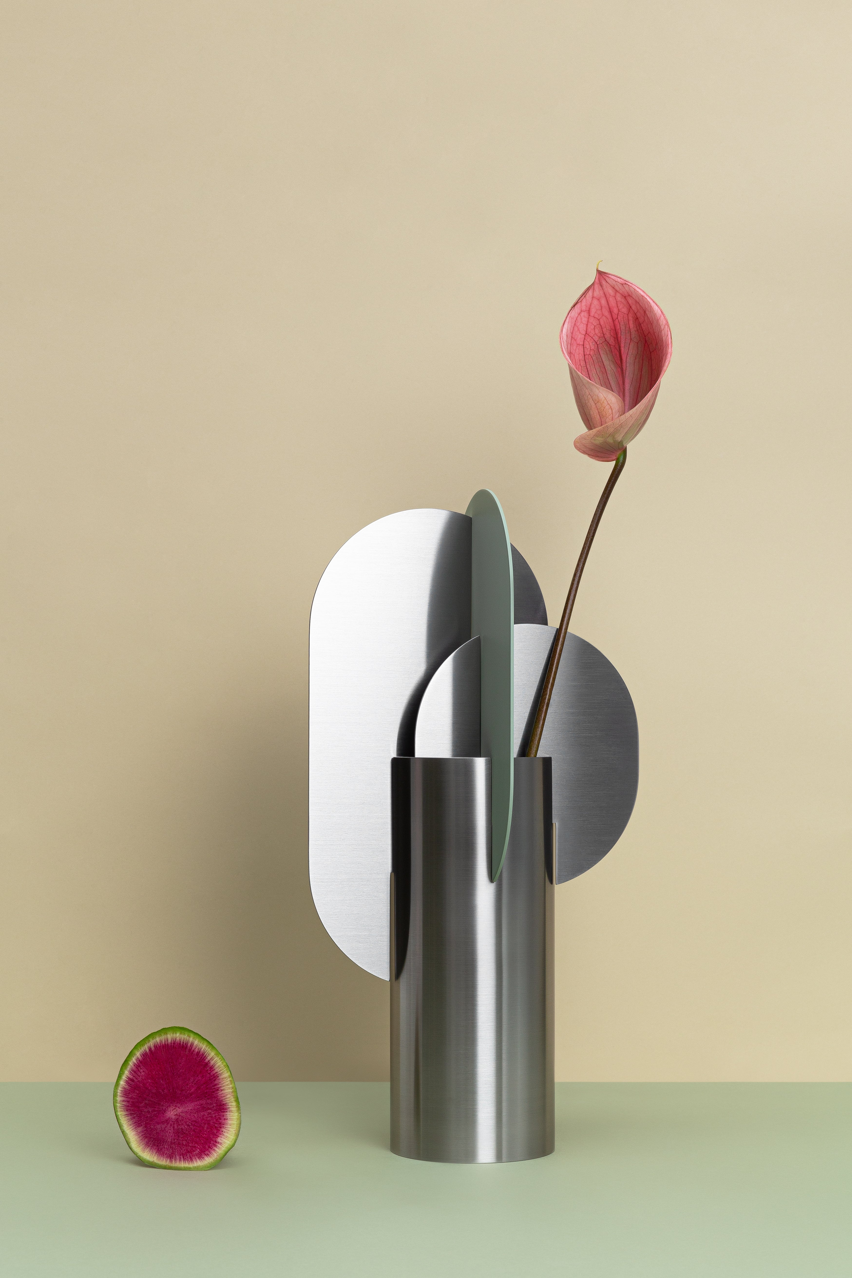 Váza EKSTER ocelová se zelenou barvou