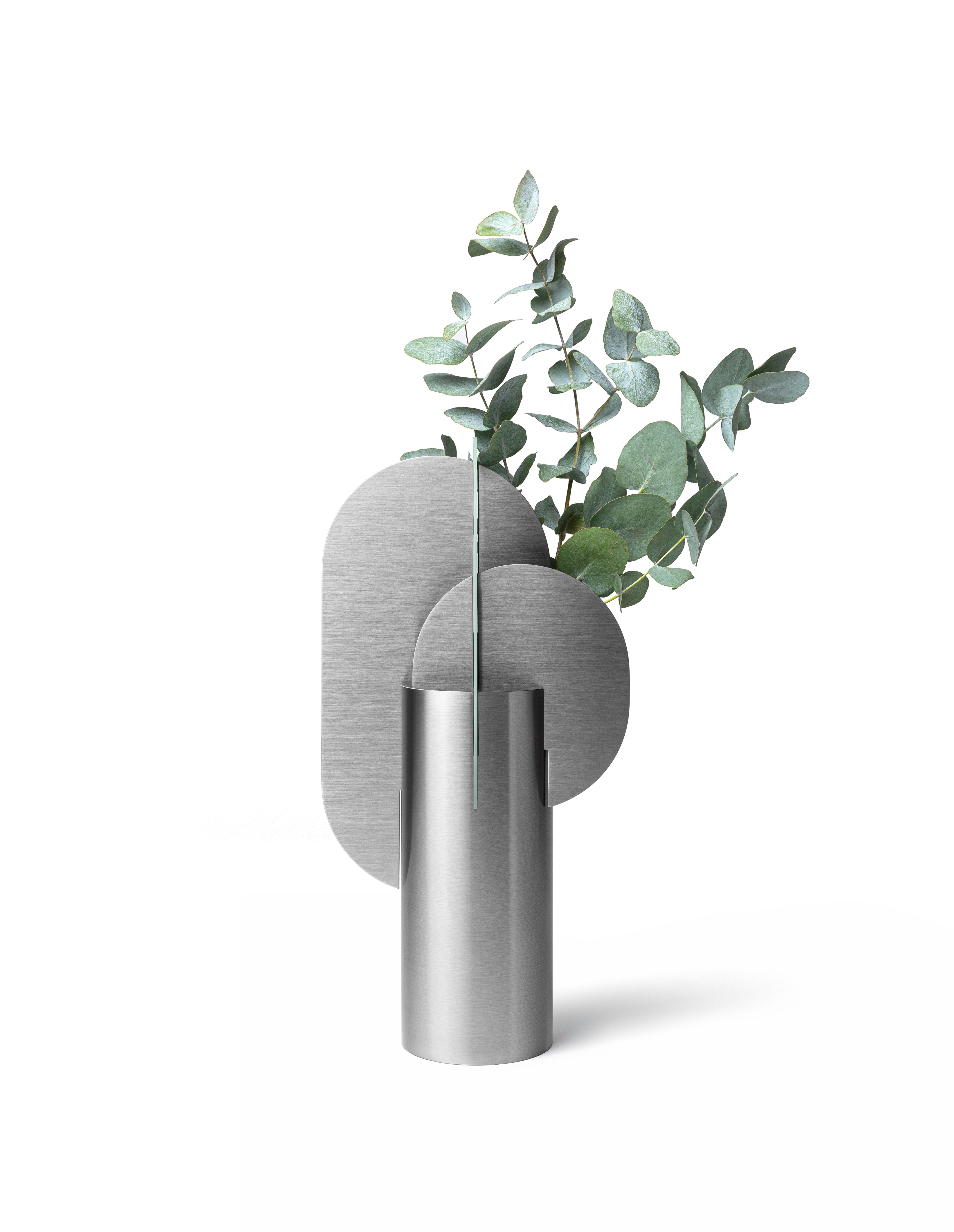 Váza EKSTER ocelová se zelenou barvou