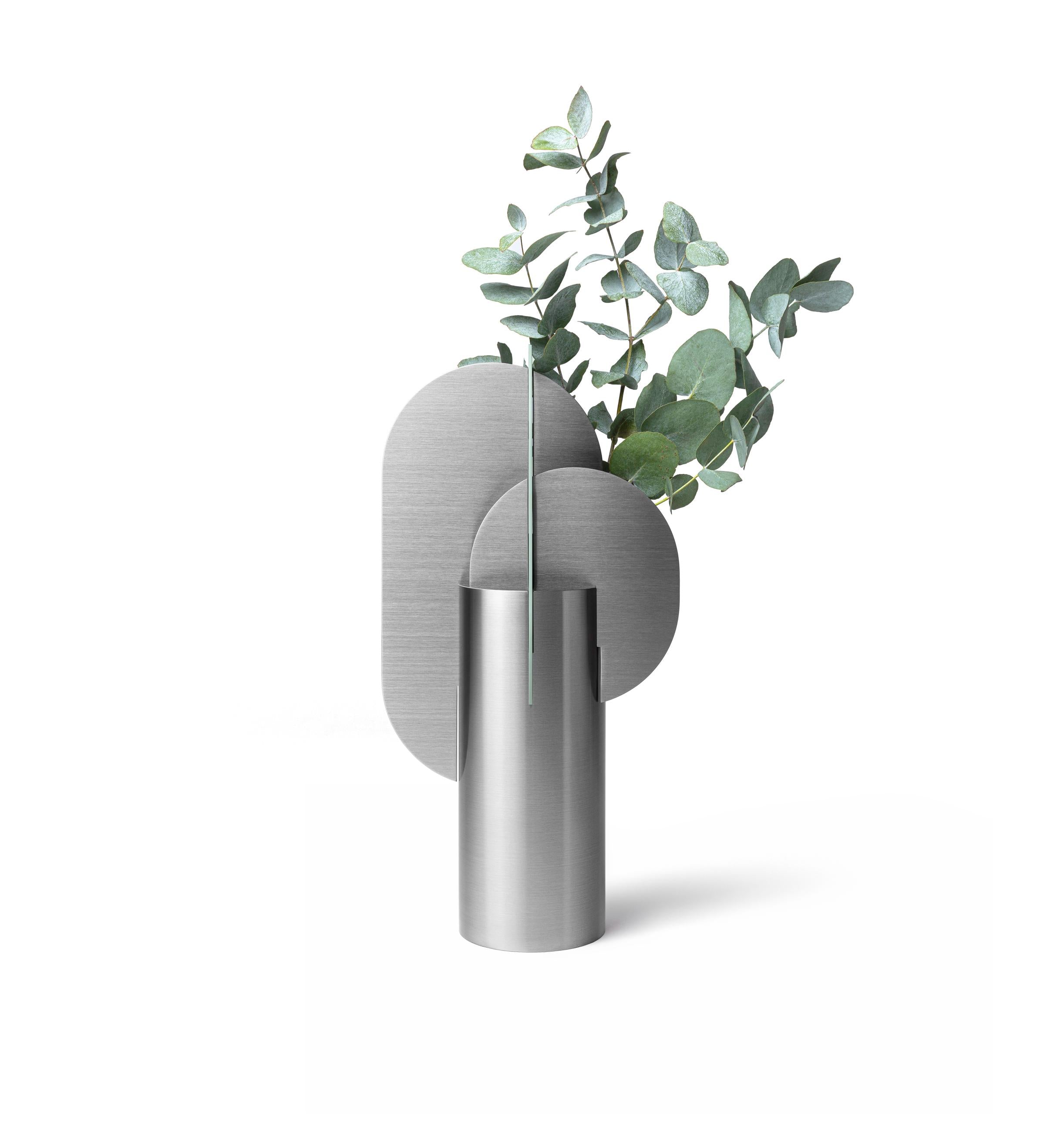 Váza EKSTER ocelová se zelenou barvou