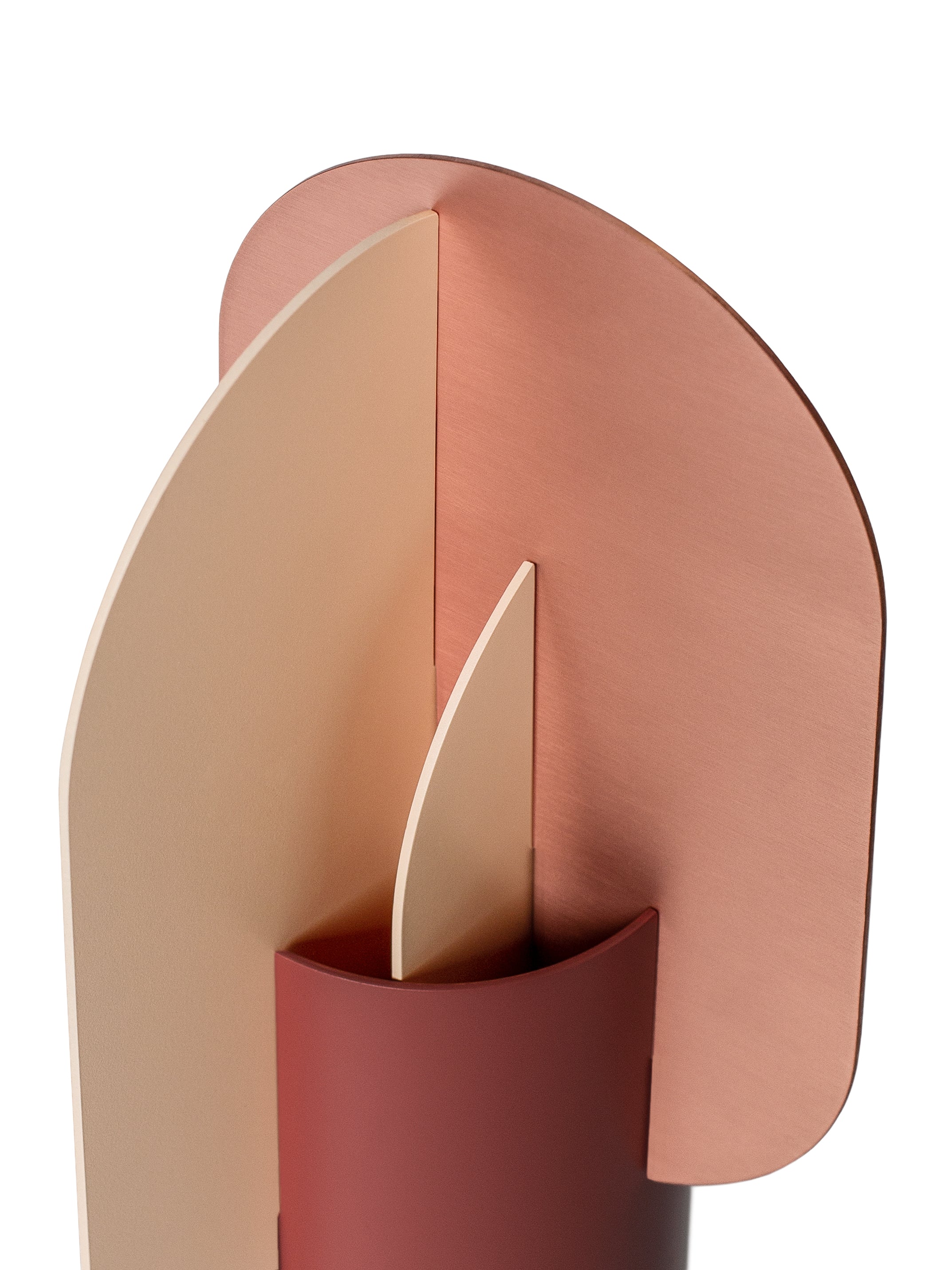 Brick vase EKSTER in powder pink and copper