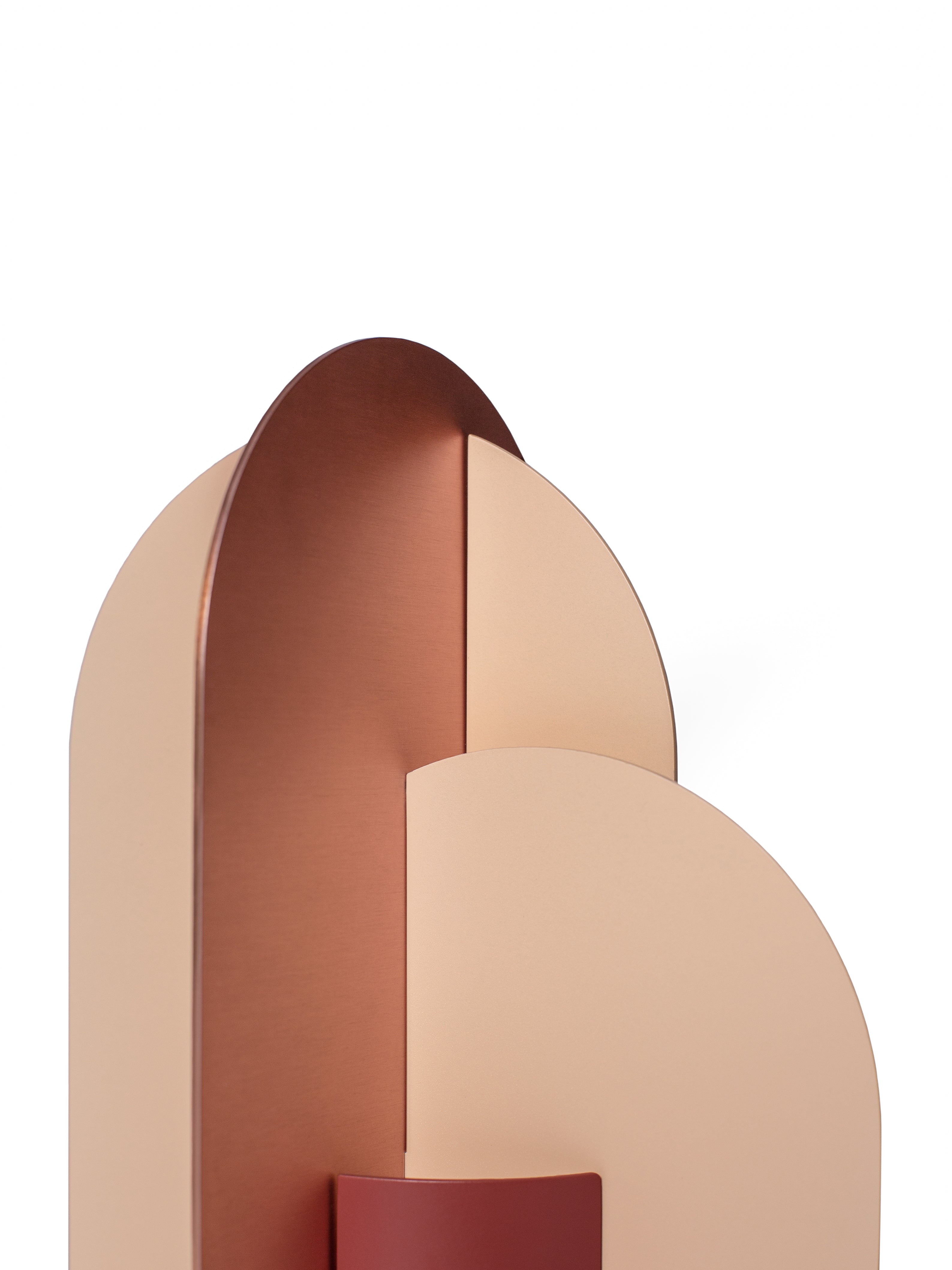 Brick vase EKSTER in powder pink and copper