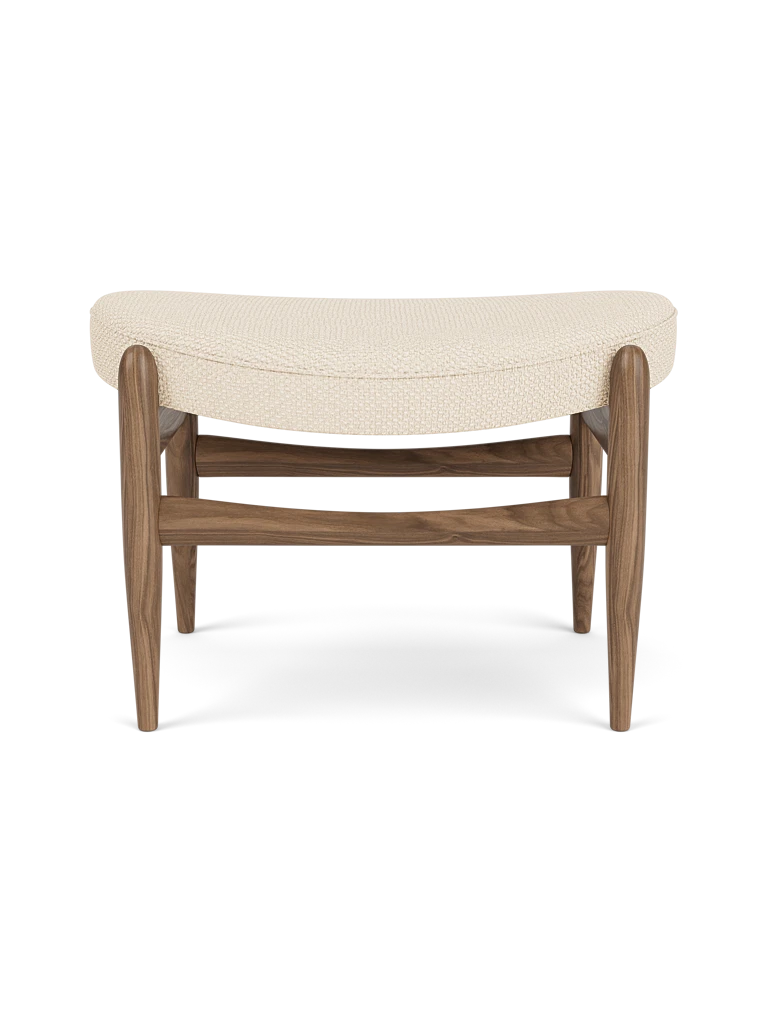 Podnóżek ELIZABETH kremowy z orzechową podstawą