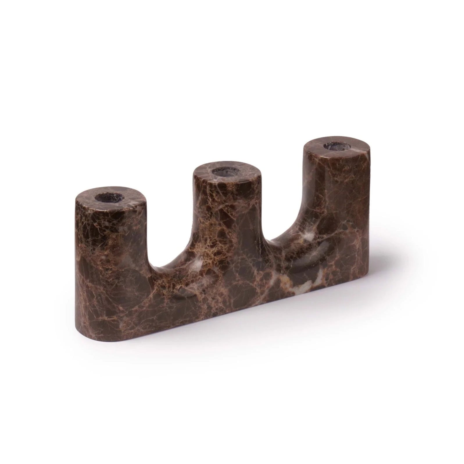 TRILO Candle Holder Brown Marble