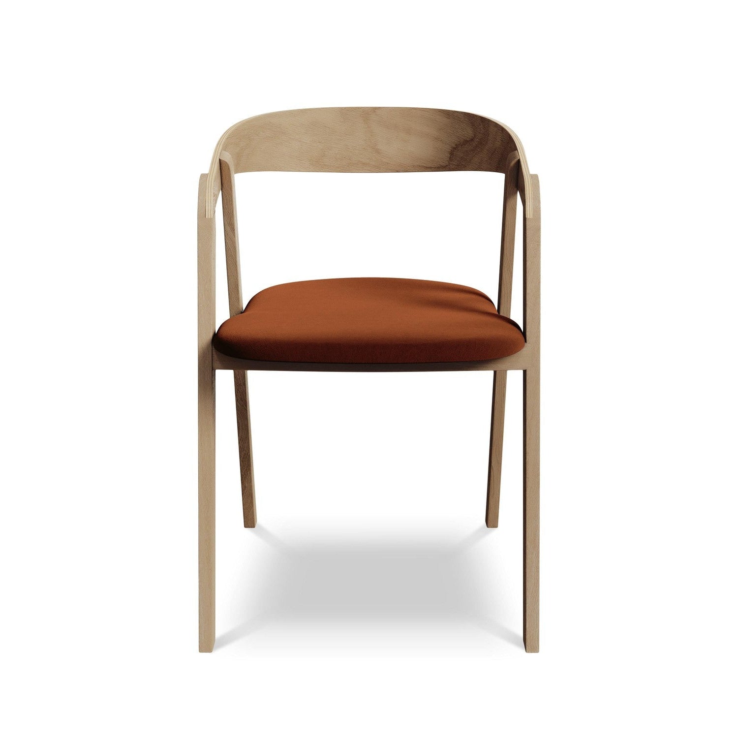 Velvet Chair ERIKA Terracotta with Beech Base