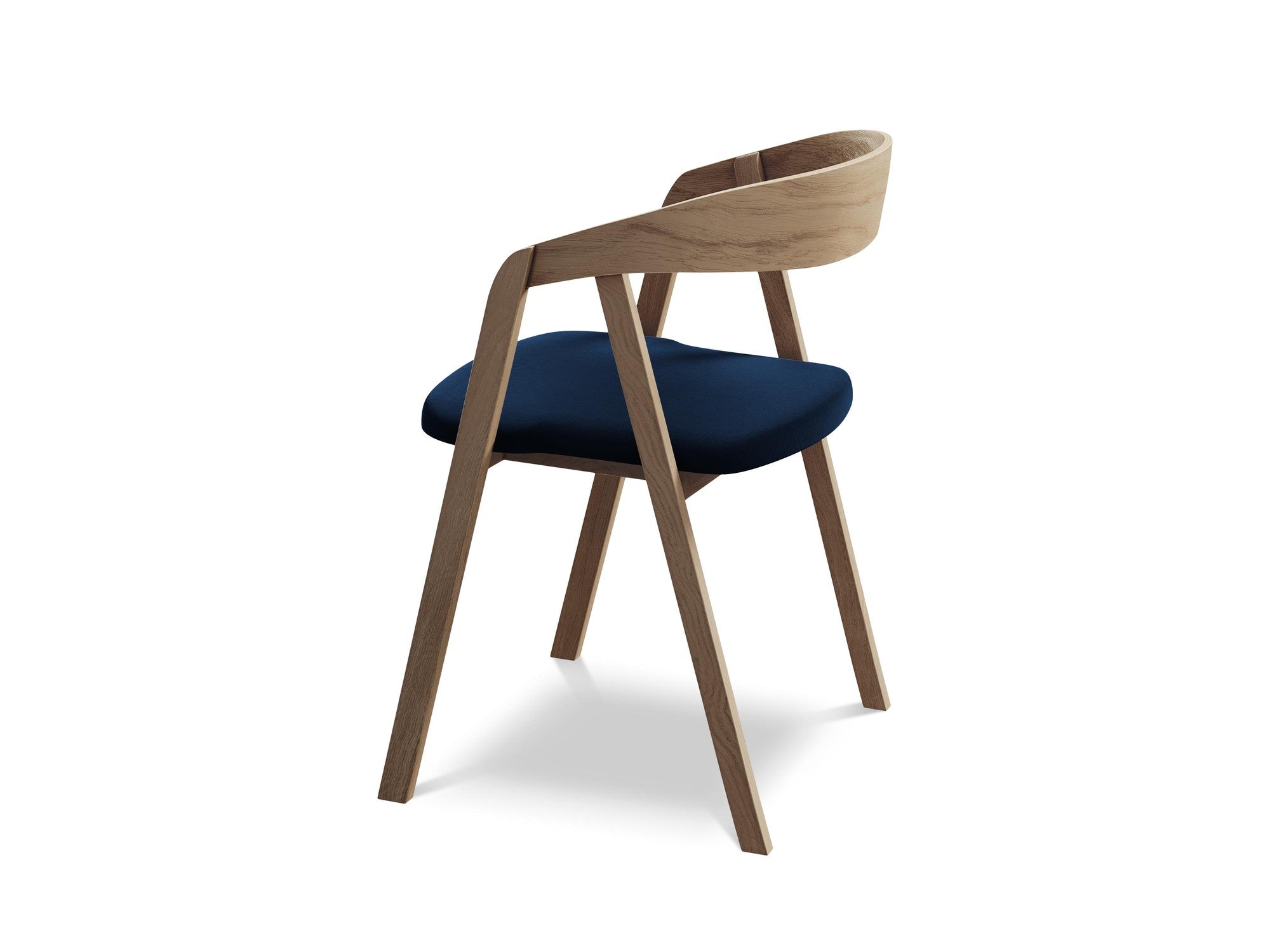 Velvet Chair ERIKA Royal Blue with Beech Base