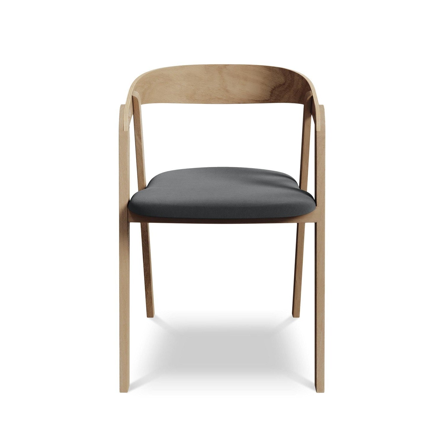 Velvet Chair ERIKA Steel Gray with Beech Base