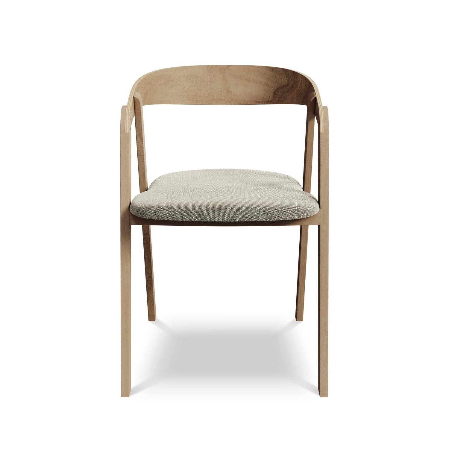 ERIKA chair in taupe boucle with a beech base