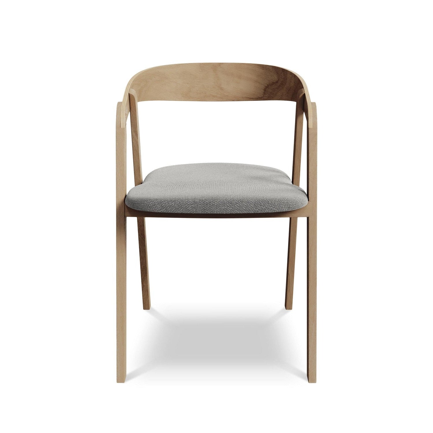 ERIKA chair in light gray boucle with a beech base