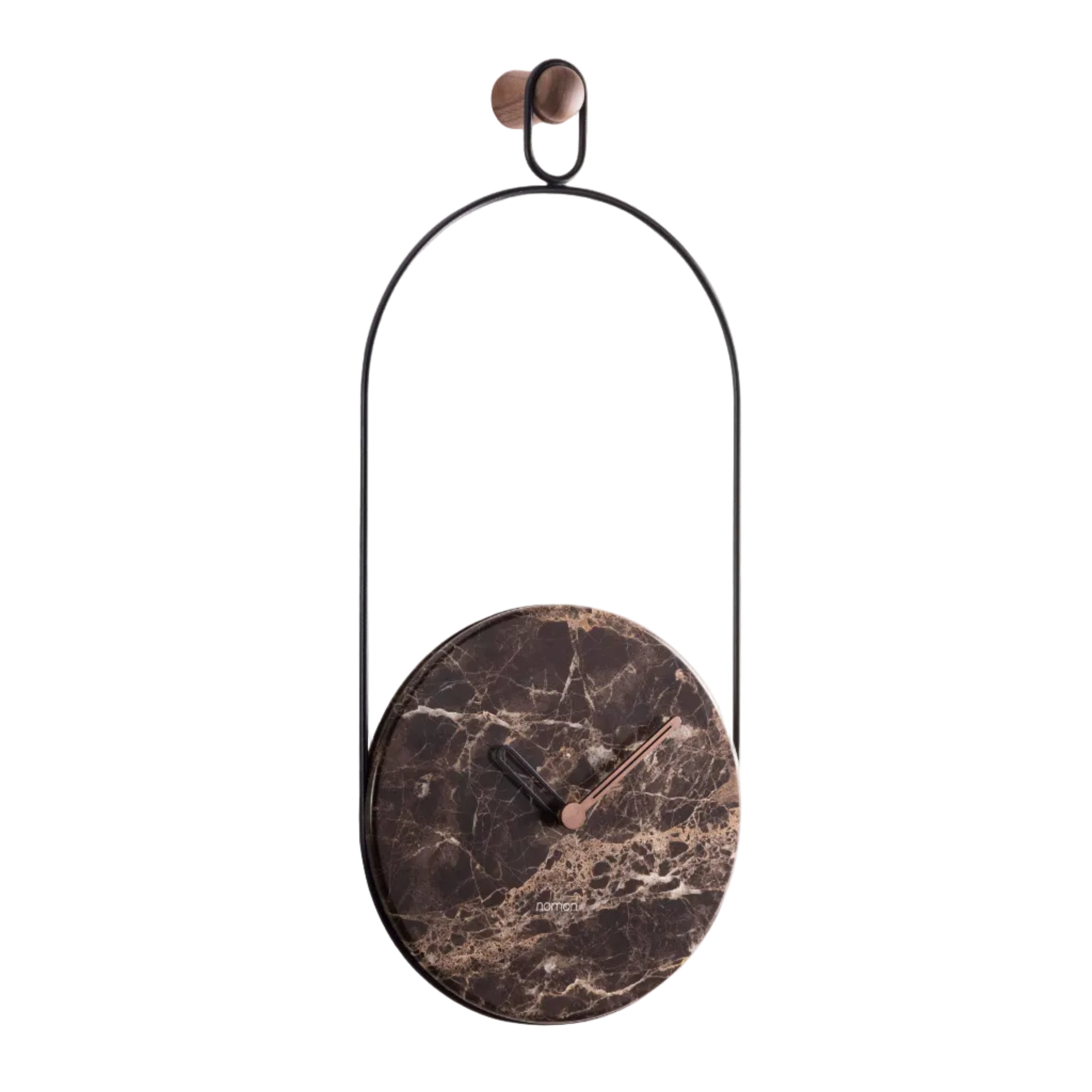 Wall Clock ESLABON Brown Marble with Black