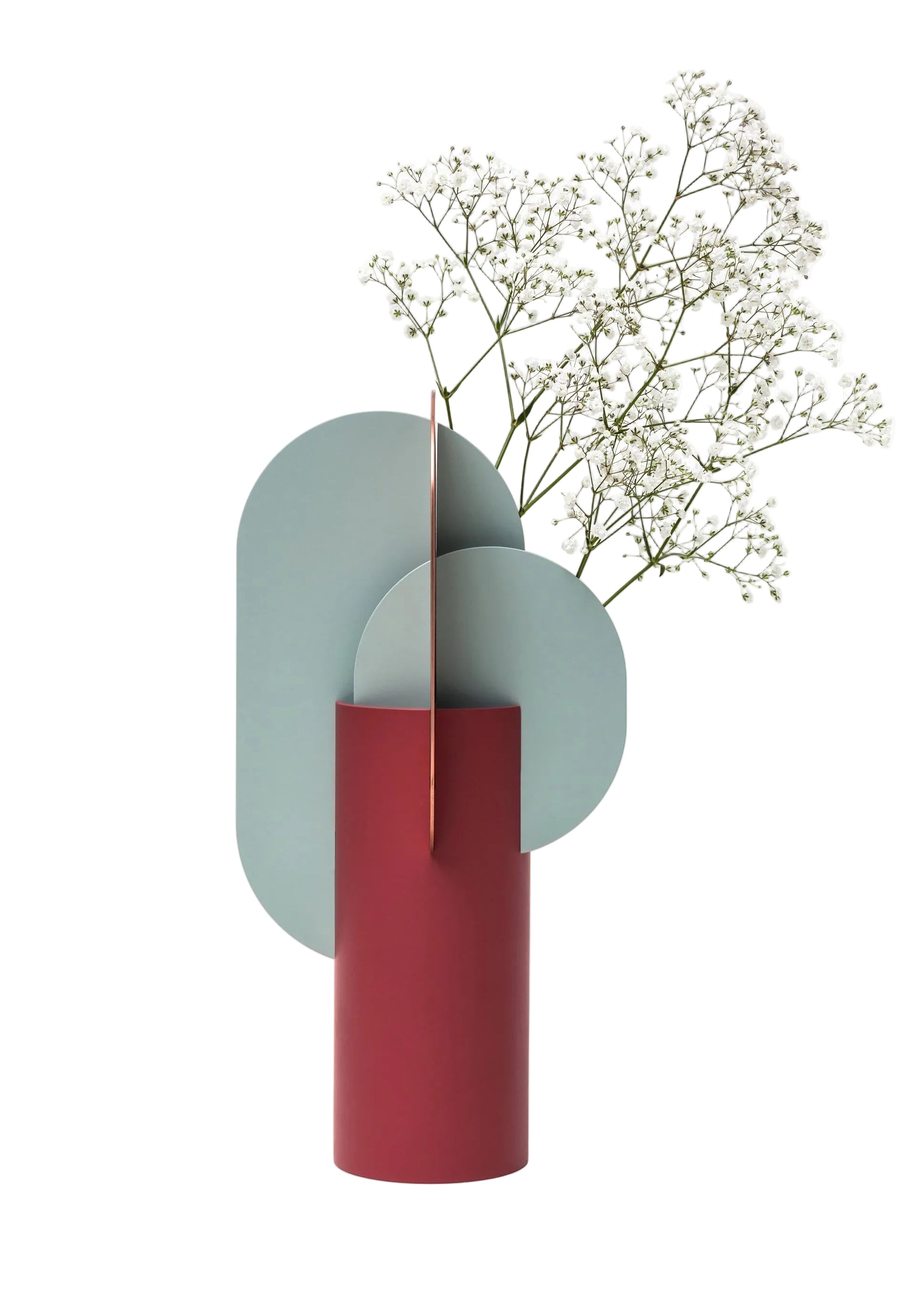 Váza EKSTER cihlová s modrou a měděnou