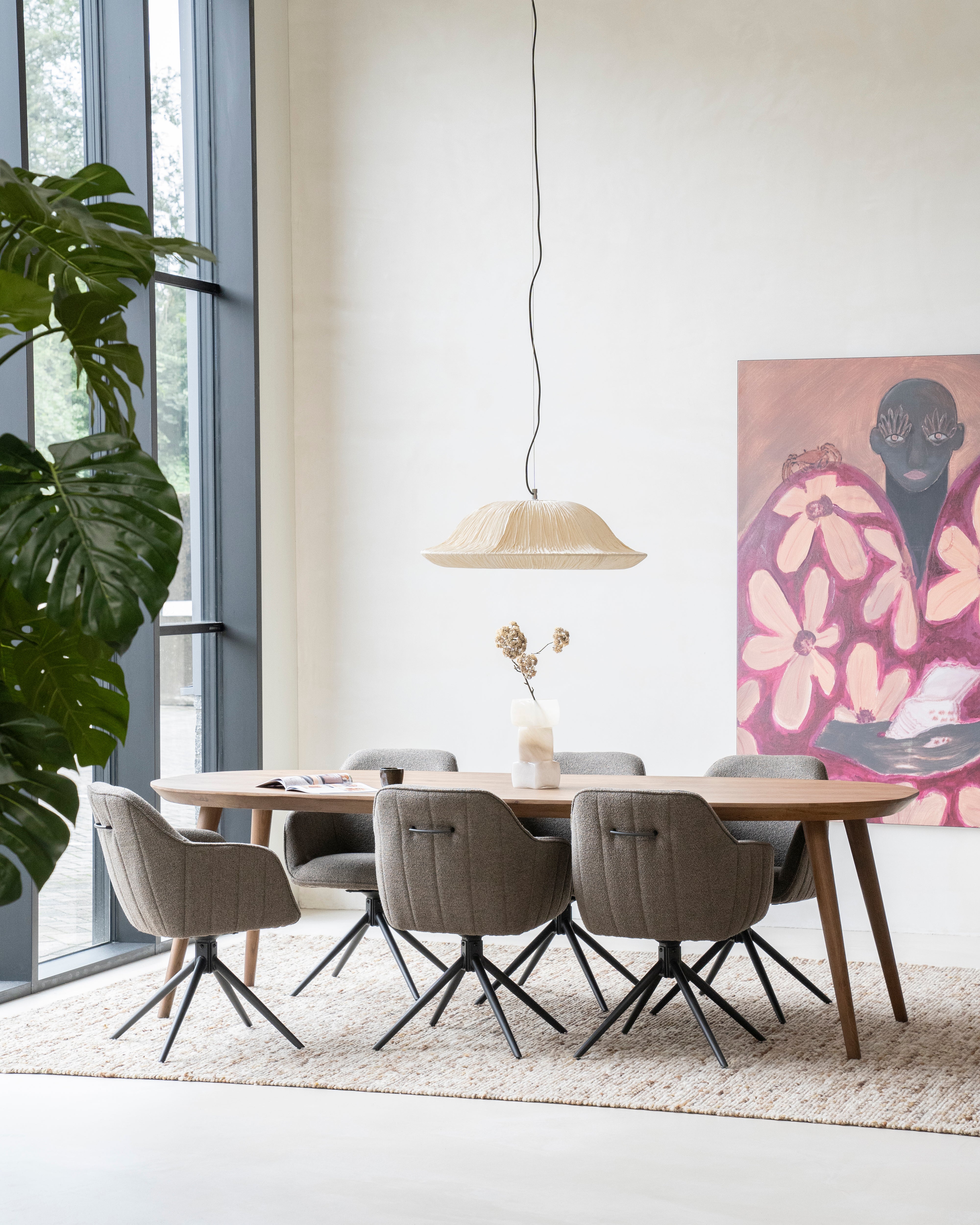 Ovalný stůl ELIJAH z dubového dřeva