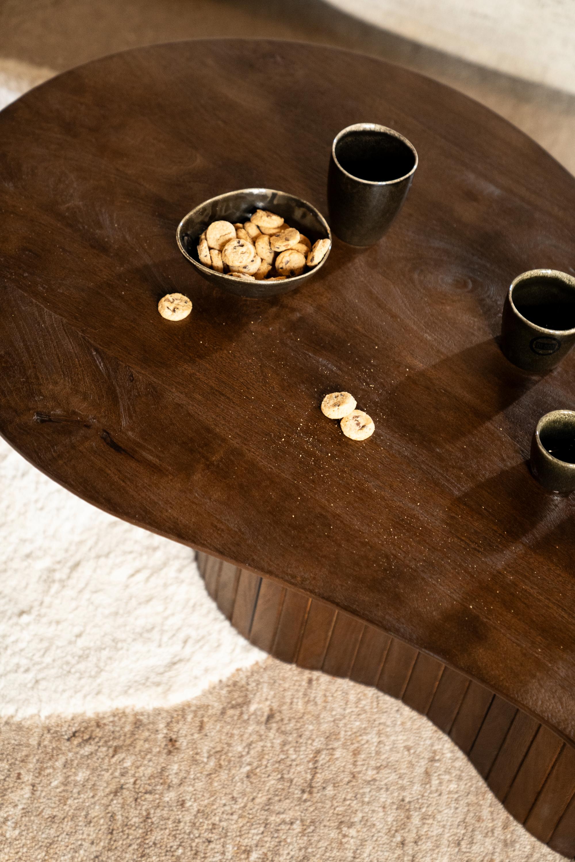 Oval Table JORDY Dark Brown Mango Wood