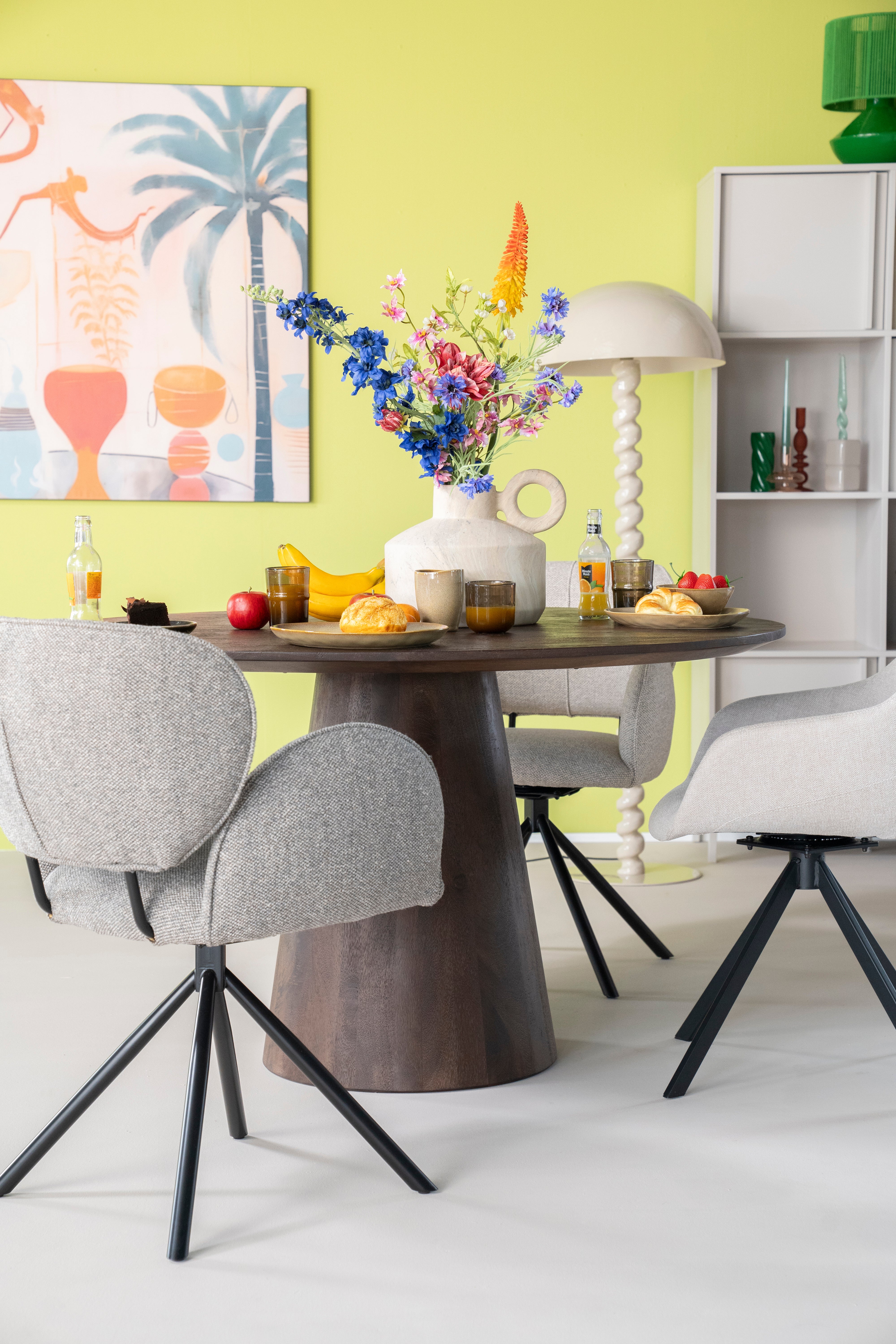 Stół okrągły ARON czarne drewno mango