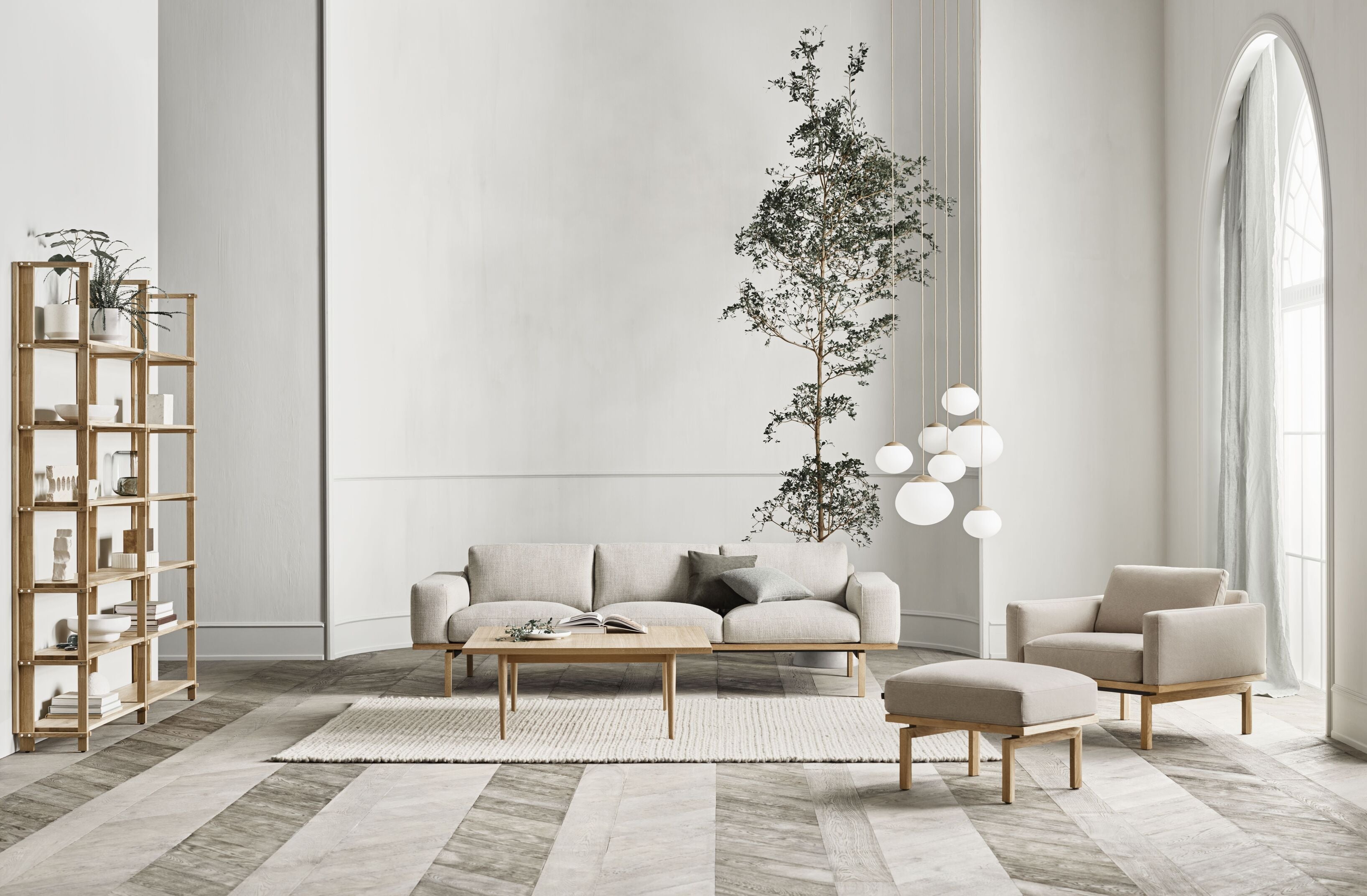 Křeslo ELTON s podstavou z běleného dubového dřeva