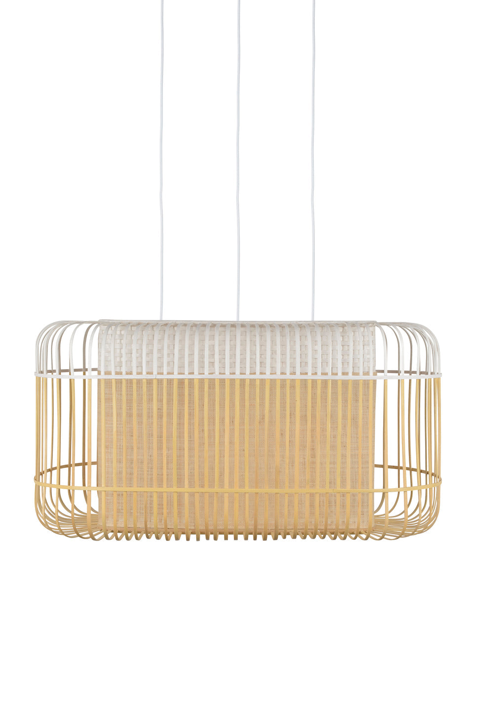 Bamboo oval hanging lamp