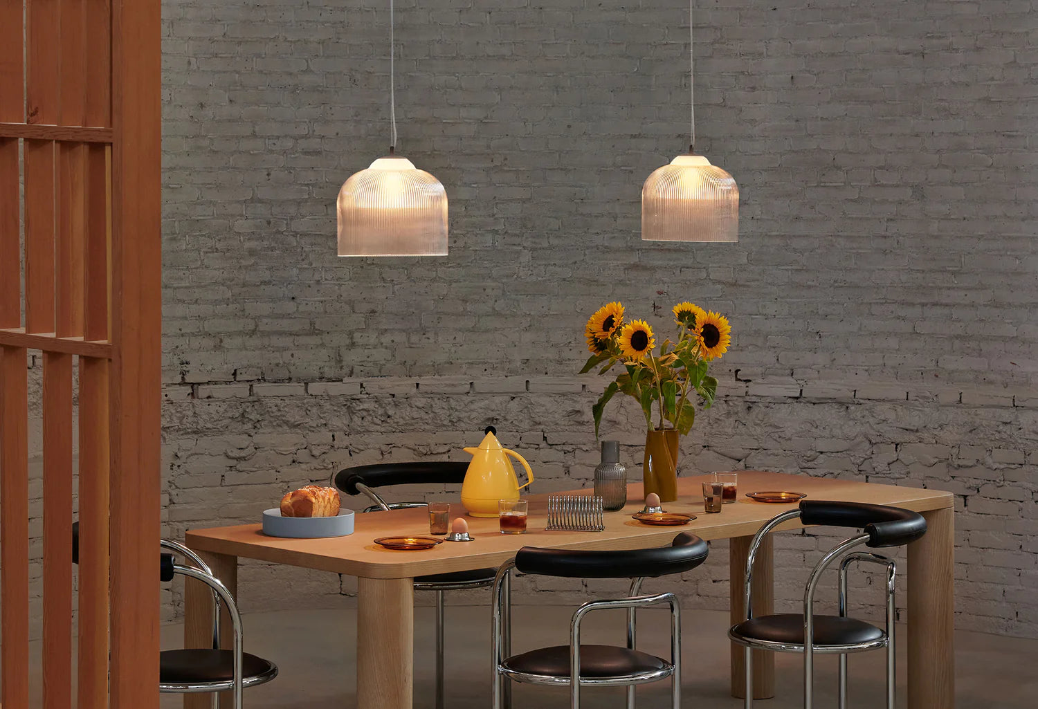 Lampa wisząca AYLA ryflowane szkło