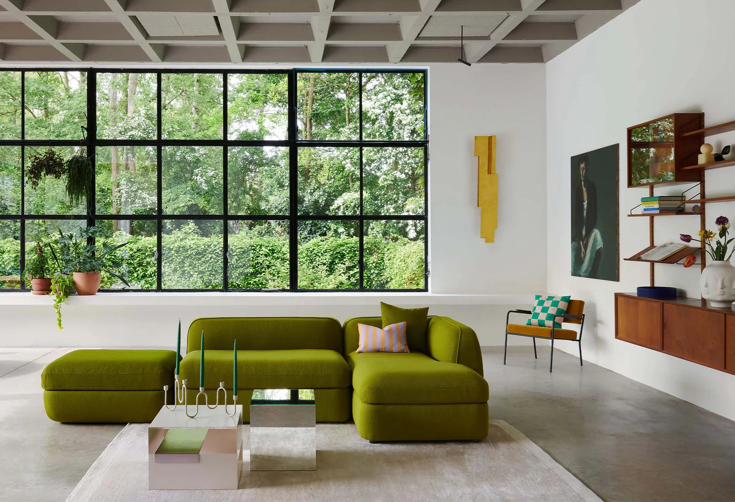 Poduszka prostokątna STRIPES AND CHECKS pomarańczowy z fioletowym