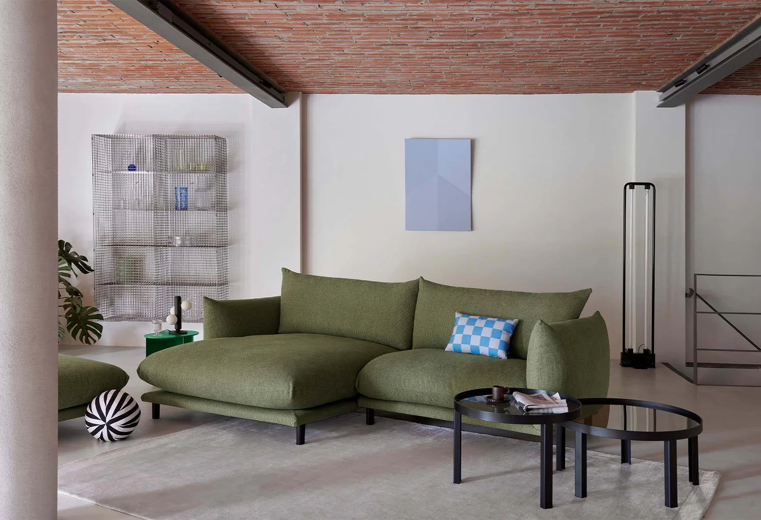 Poduszka prostokątna STRIPES AND CHECKS niebieski