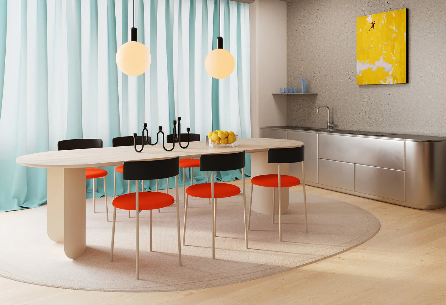 Krzesło z podłokietnikami FRIDAY czarne siedzisko z drewnianym oparciem i beżową podstawą