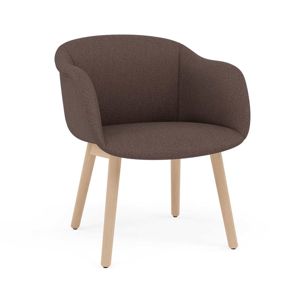 FIBER SOFT Chair customized with wooden base