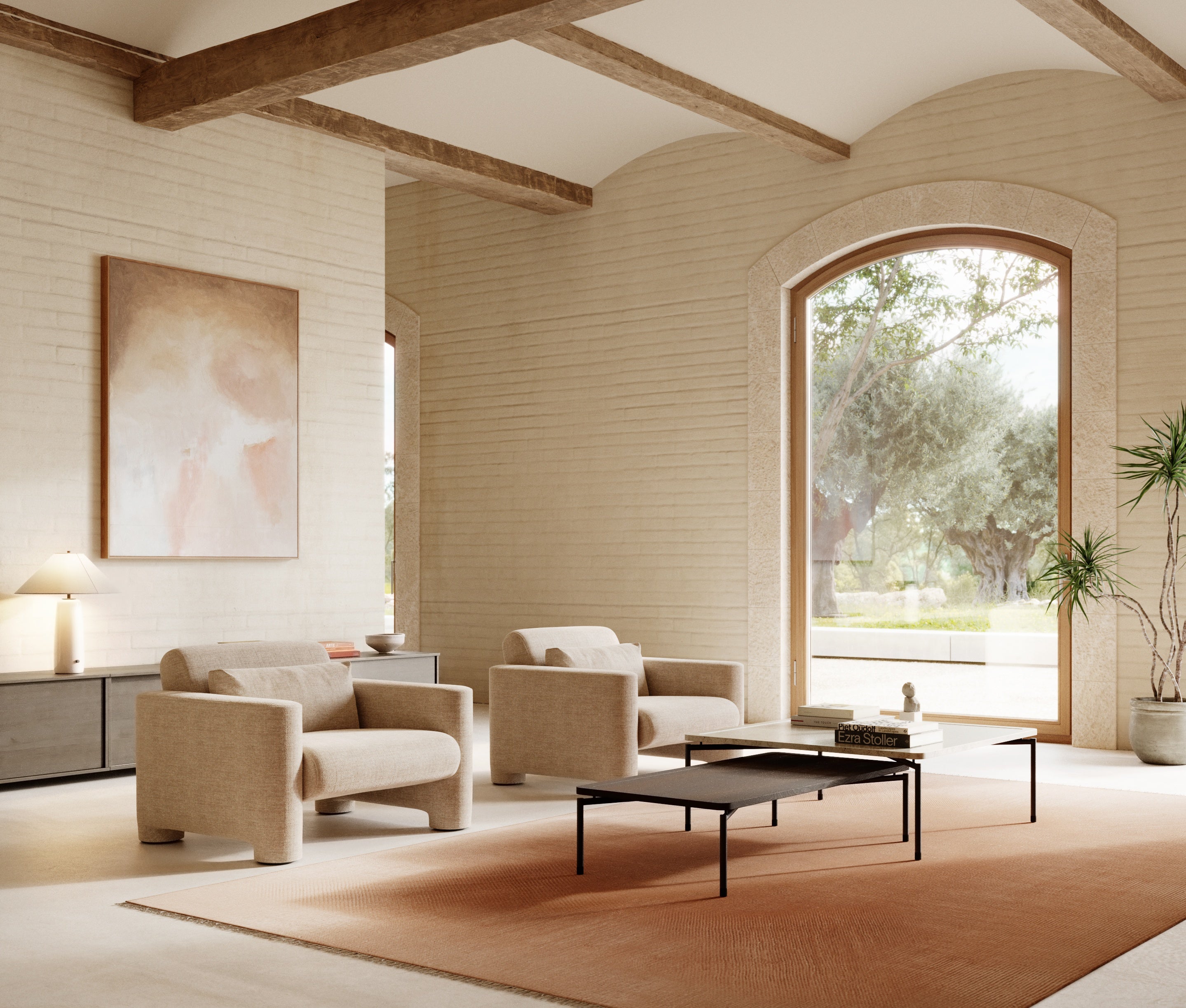 Stolik kawowy DAPPLE wapień Moleanos