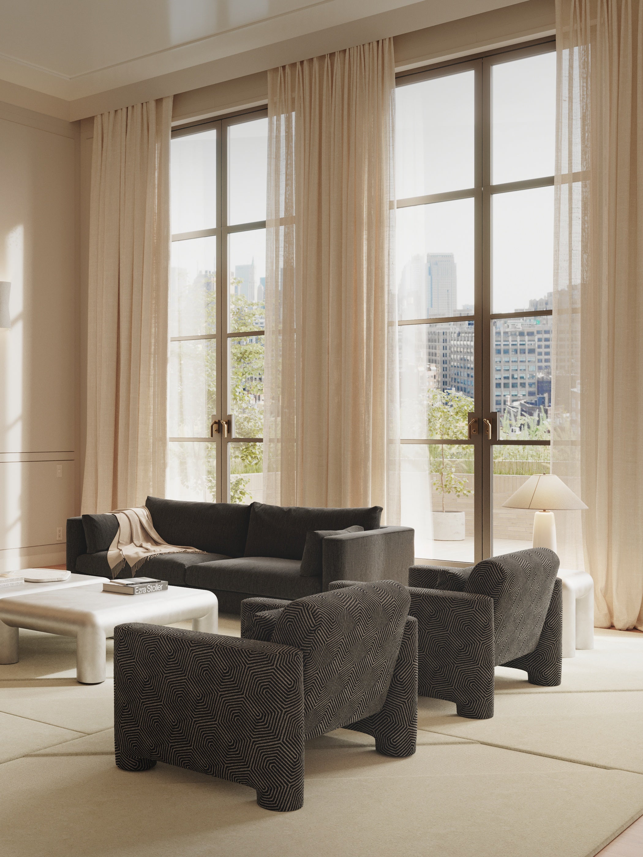 Stolní lampa BATON béžová