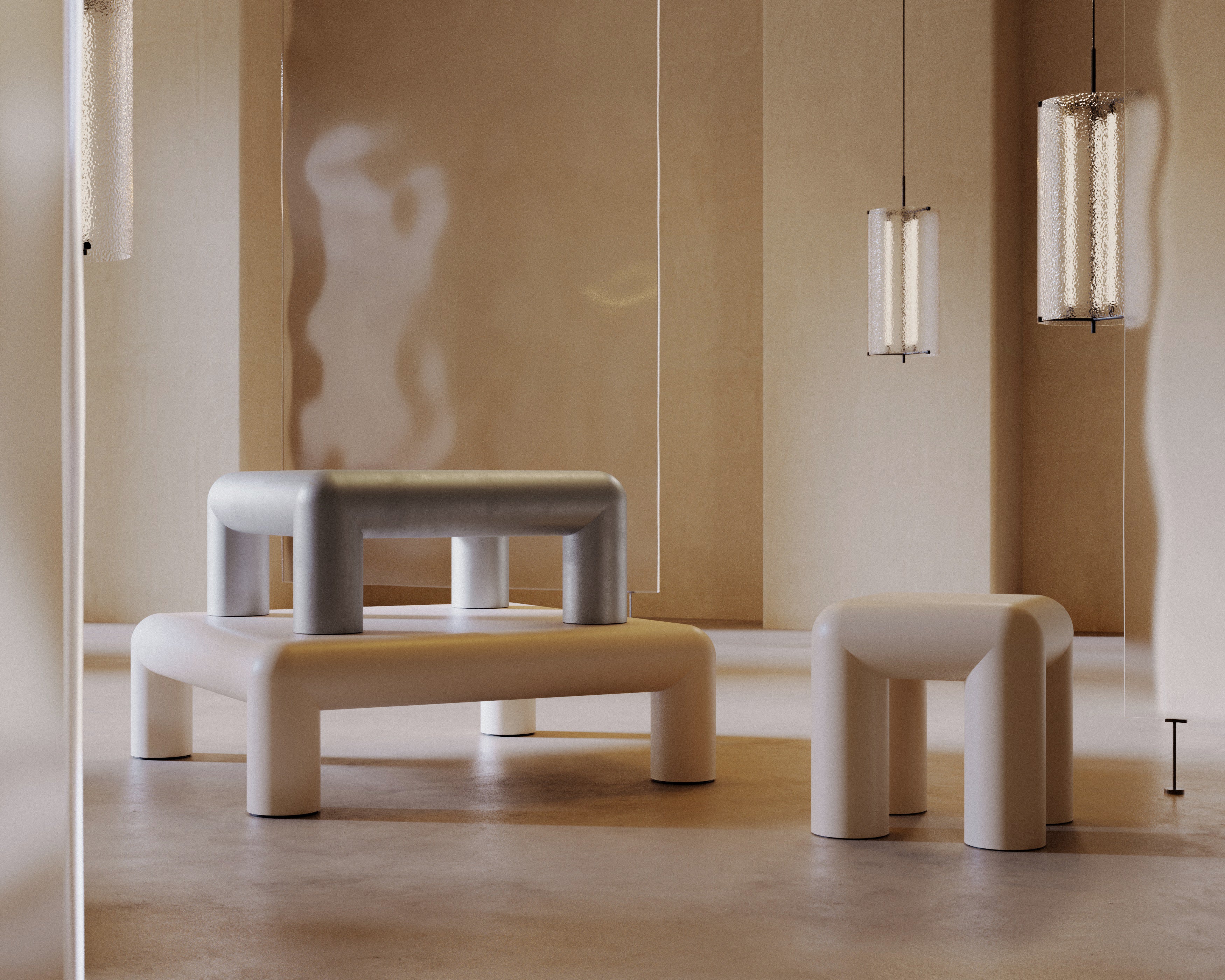 CUBIO light beige coffee table