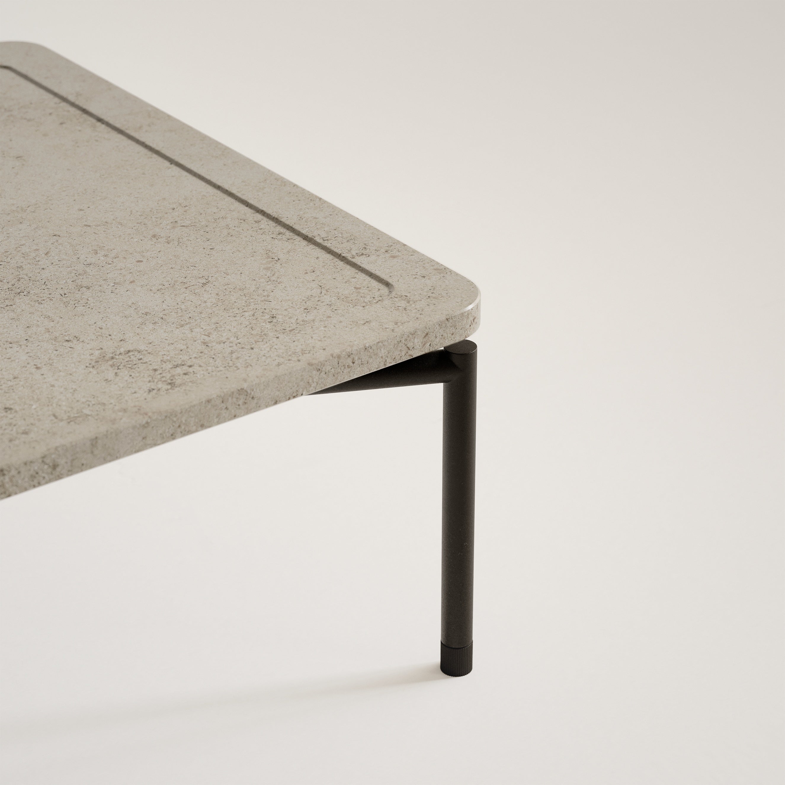 Rectangular coffee table DAPPLE limestone Moleanos