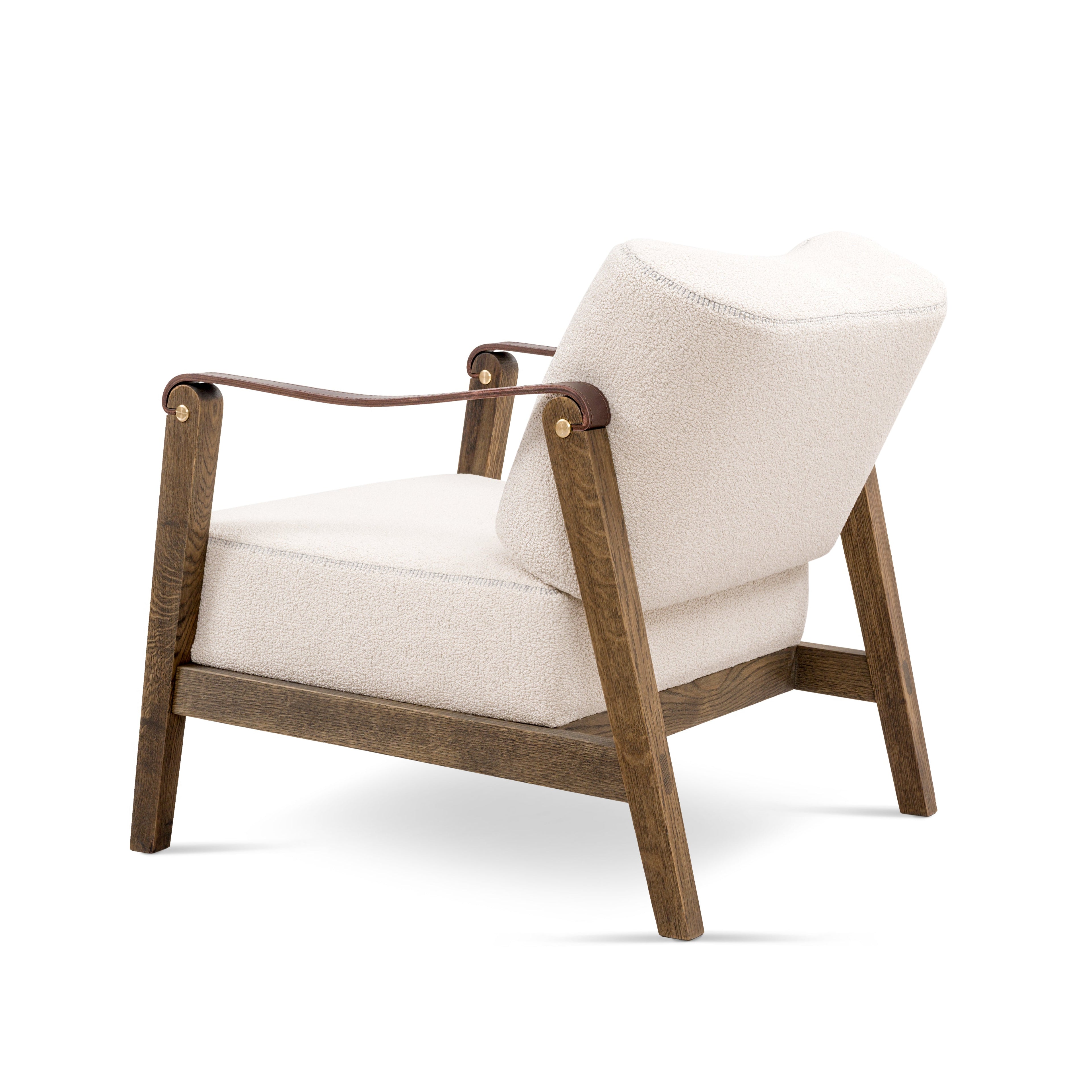 Upholstered armchair PHILIP with wooden base