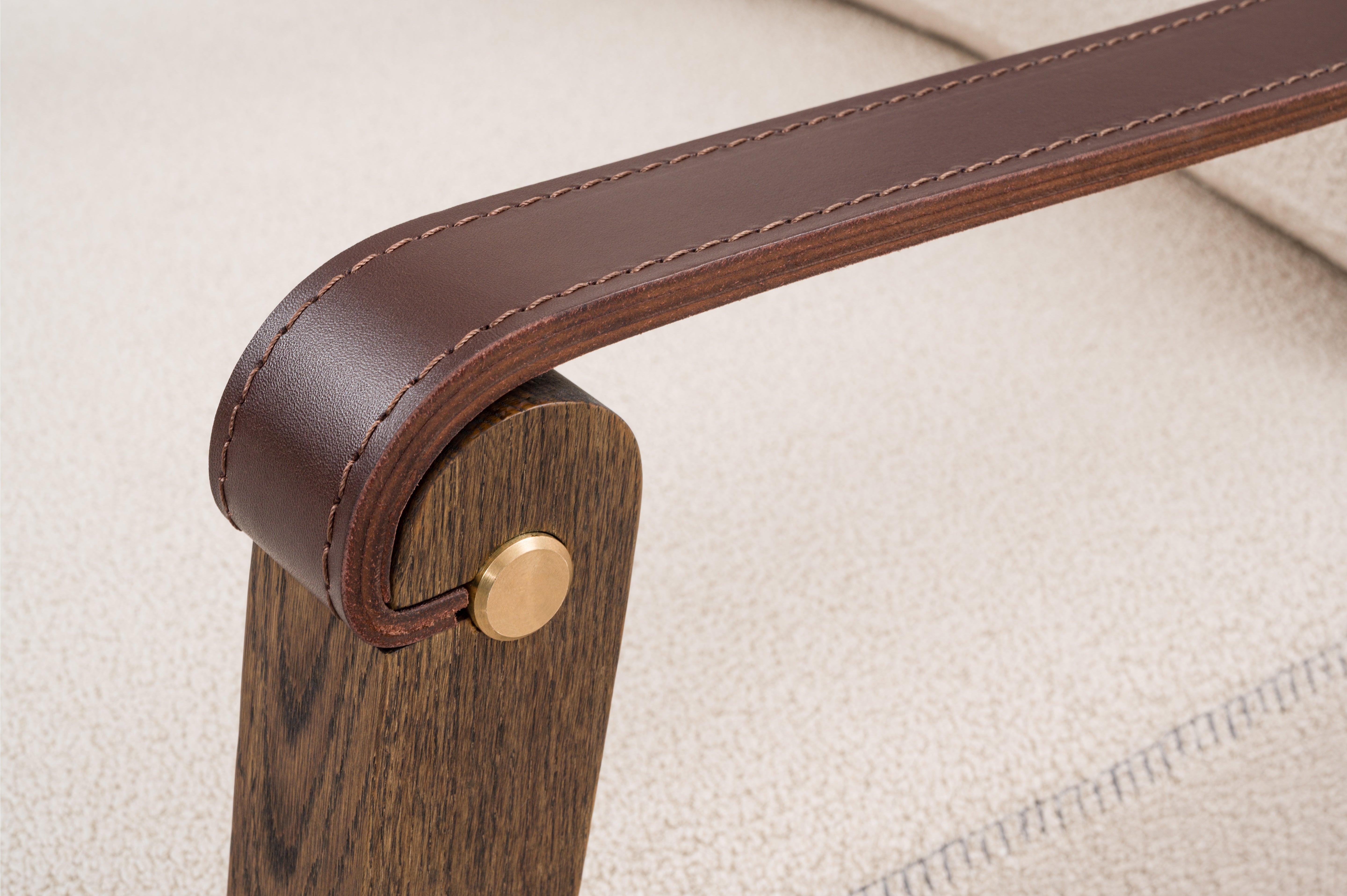 Upholstered armchair PHILIP with wooden base