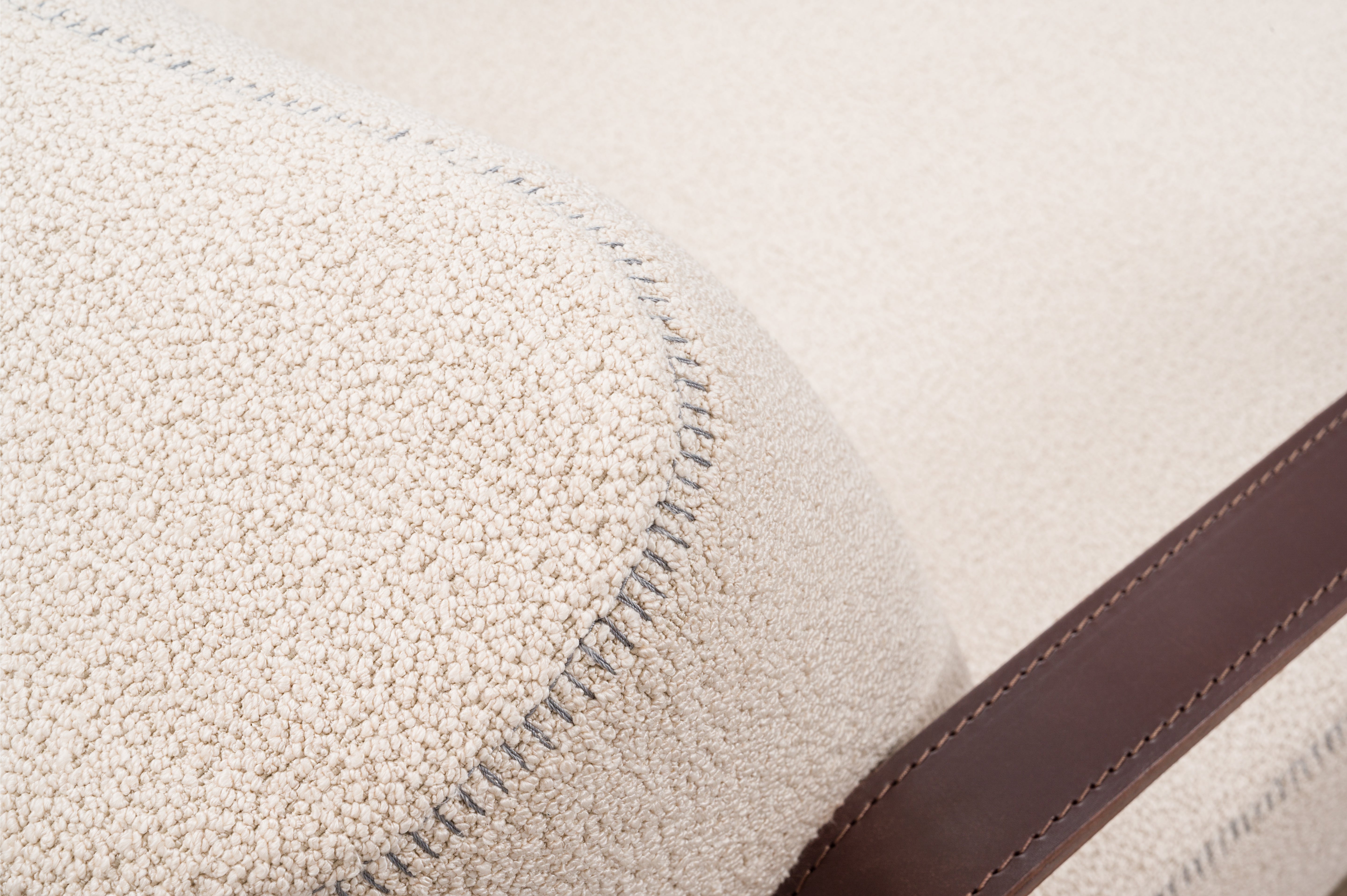 Upholstered armchair PHILIP with wooden base