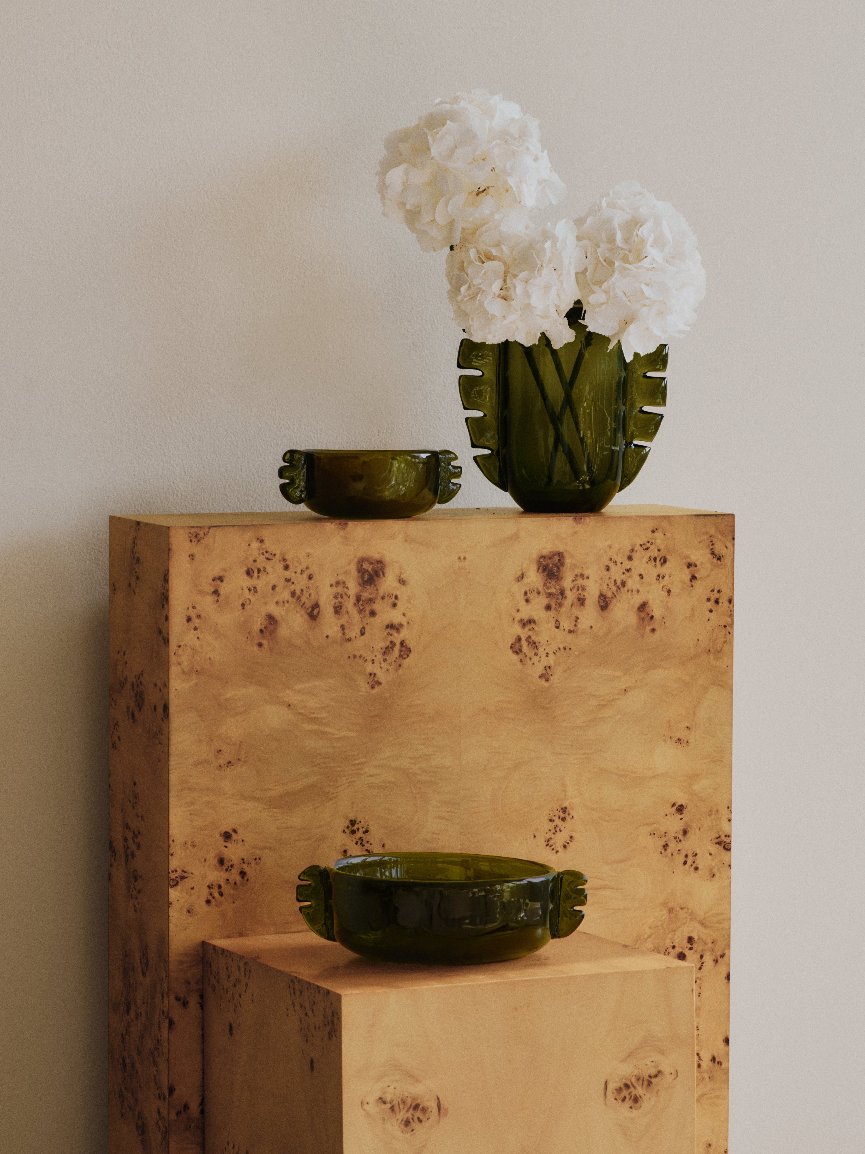 Miska szklana ALAS zielony mech