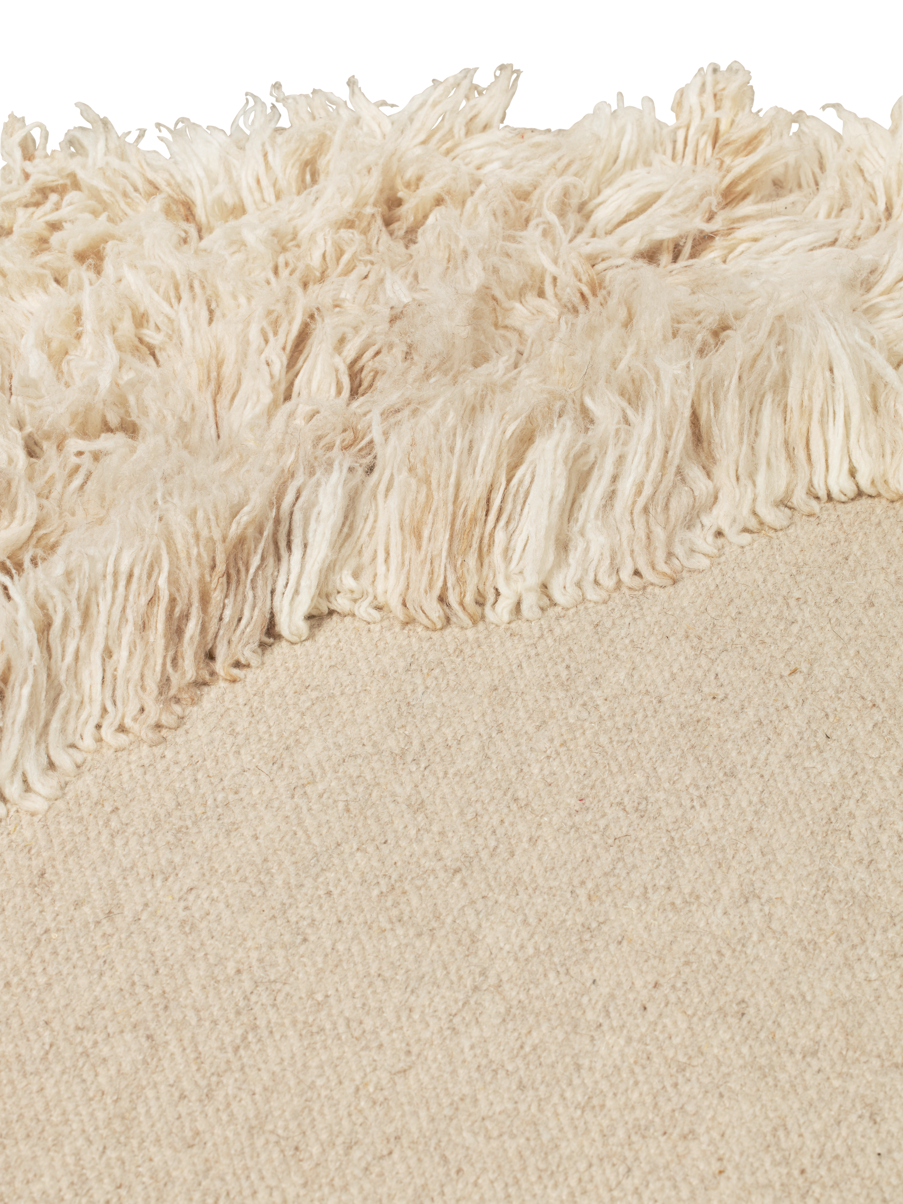 Oval rug NORTE beige with long pile
