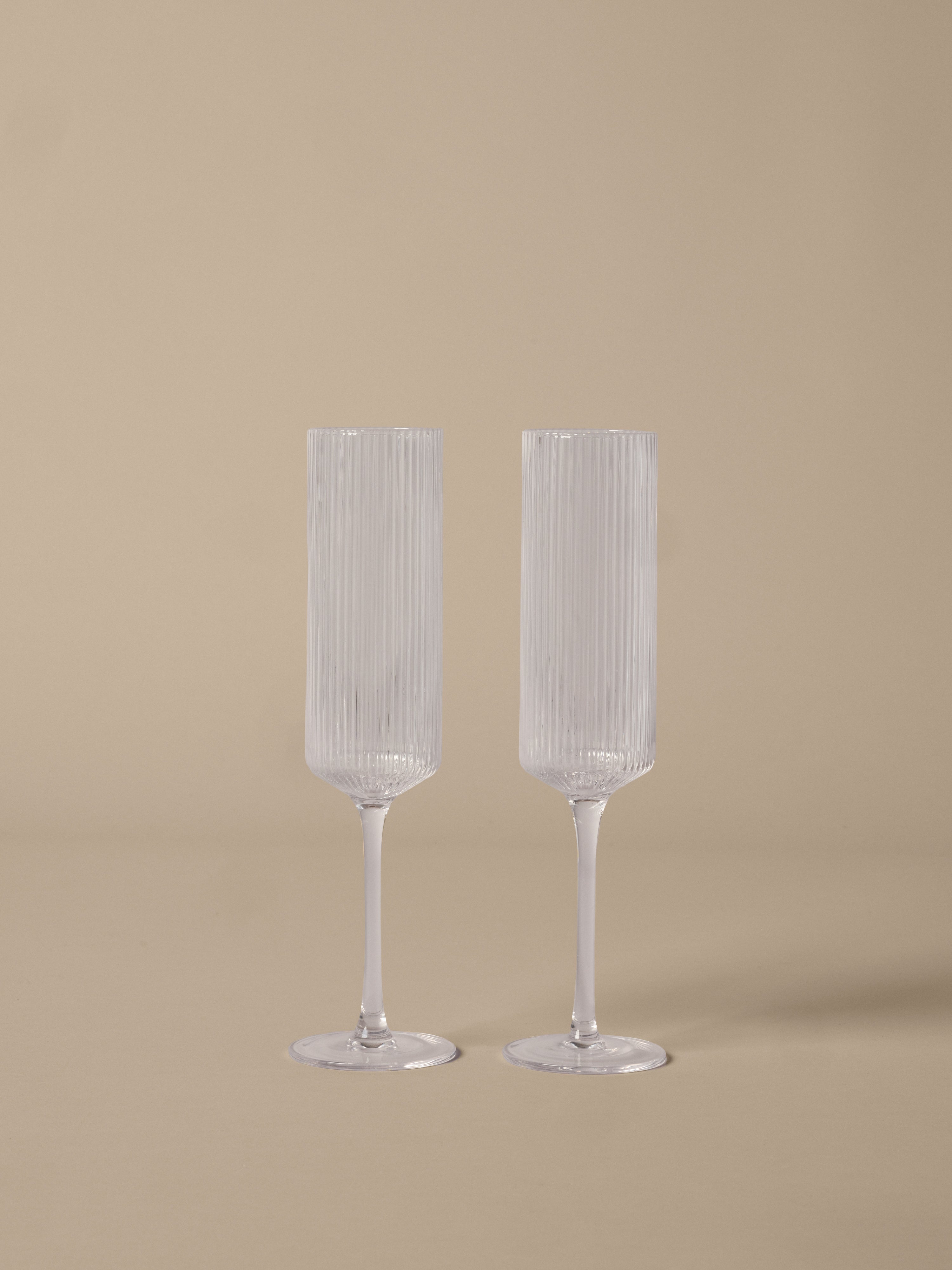 Sada skleniček na šampaňské RIPPLE FLUTES skleněné