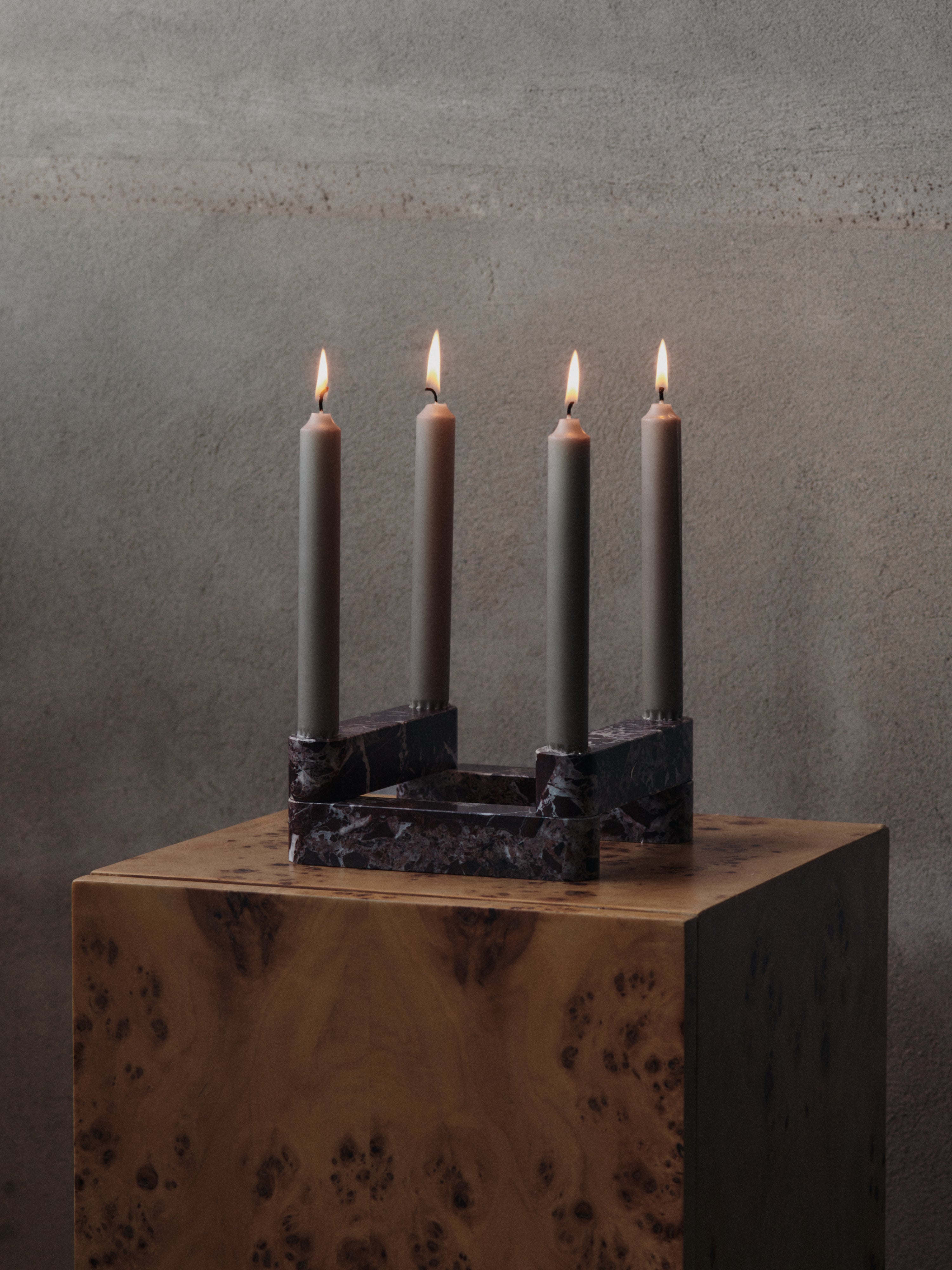 NEWEL modular candle holder brown marble