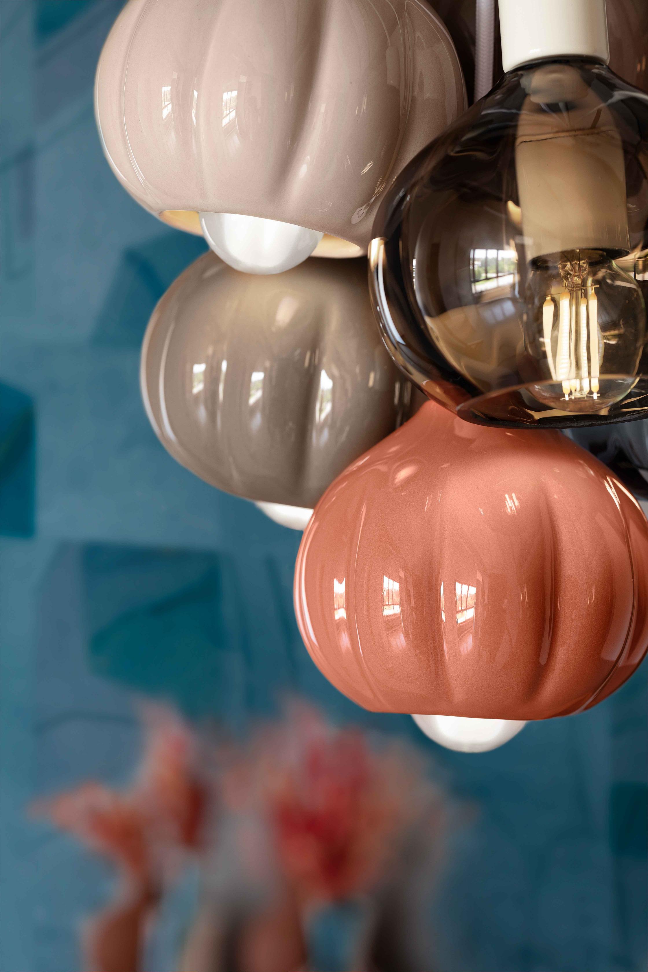 AFOXÉ pendant lamp beige with orange and mocha