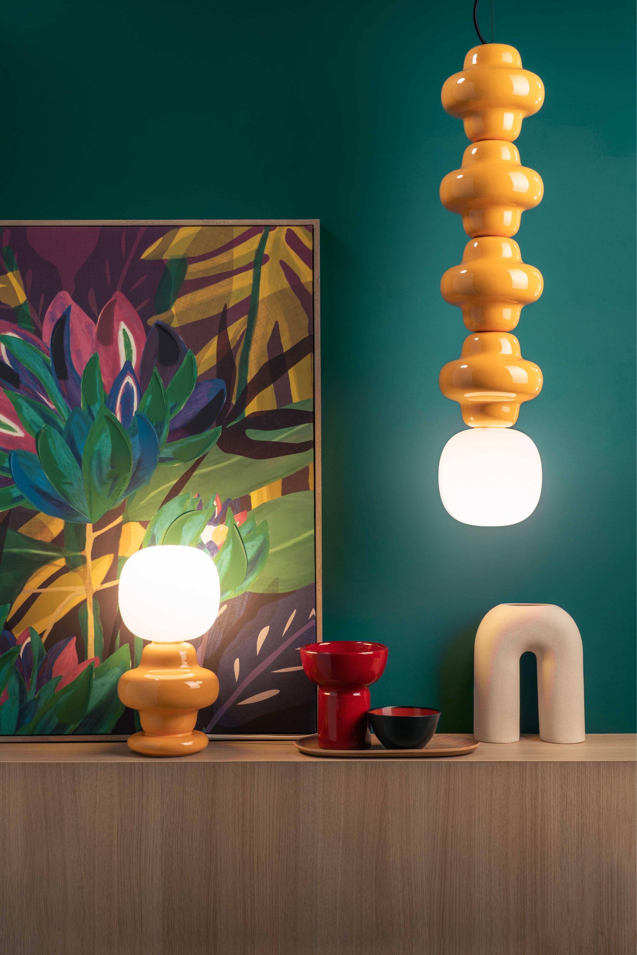 Keramická stolní lampa COPACABANA šalvějová