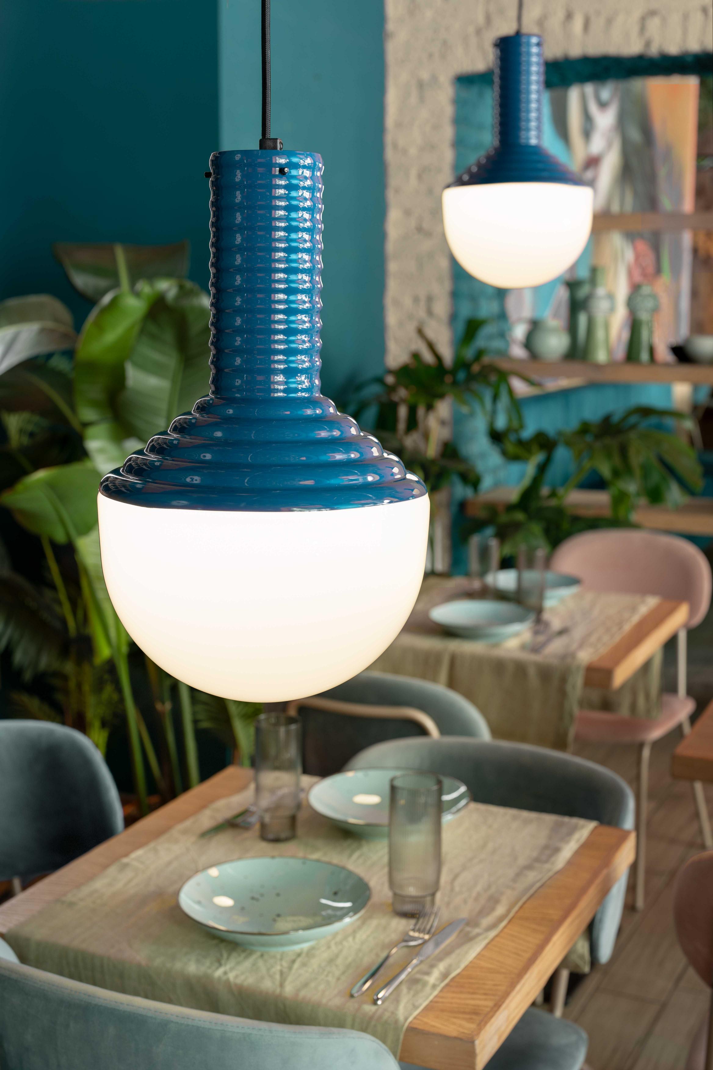 Ceramic pendant lamp SELARÒN blue