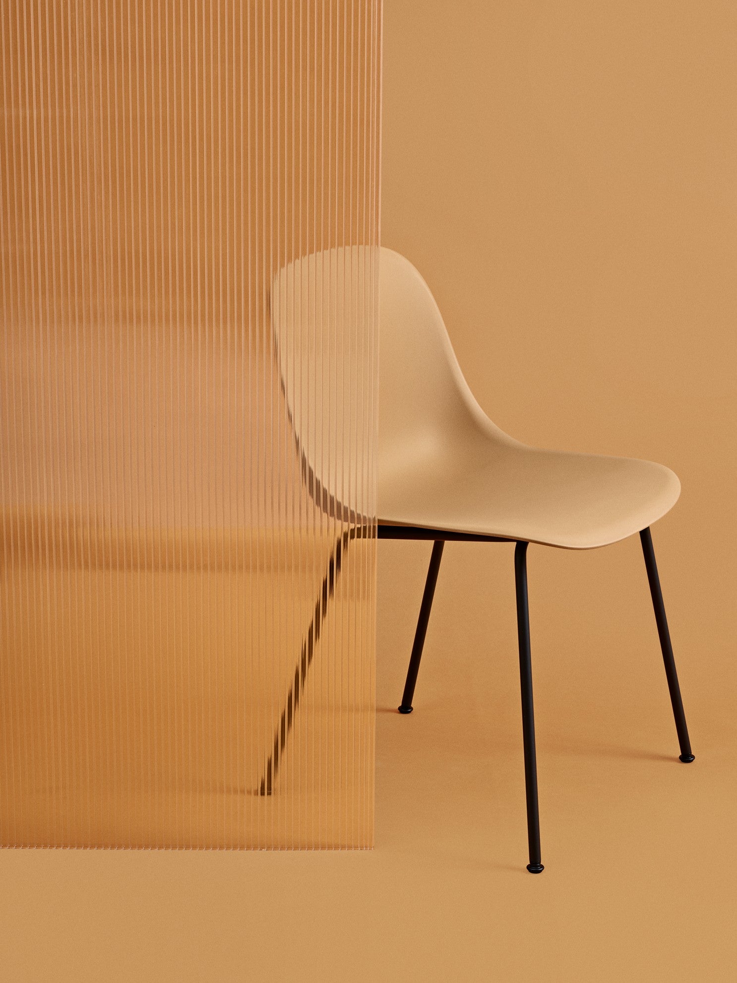 FIBER Chair in Ochre with Steel Base
