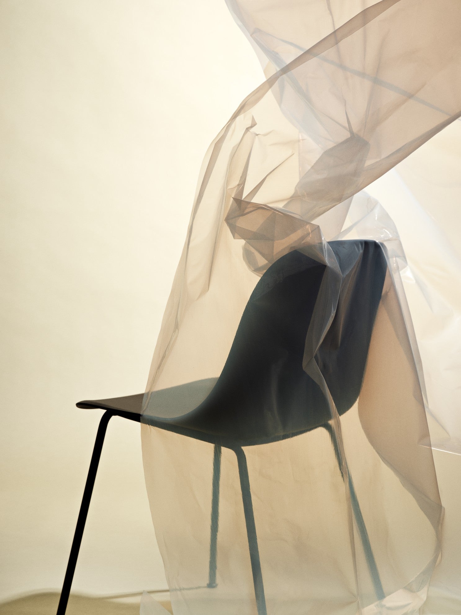 FIBER Chair in Black with Steel Base